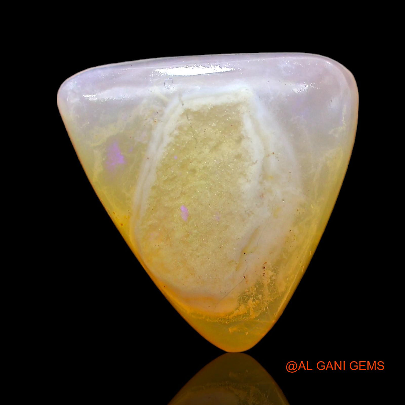 Natural Fire Opal Gemstone 6.00 Cts Loose Trillion Cabochon From Australia 15x13x5 mm AC-592