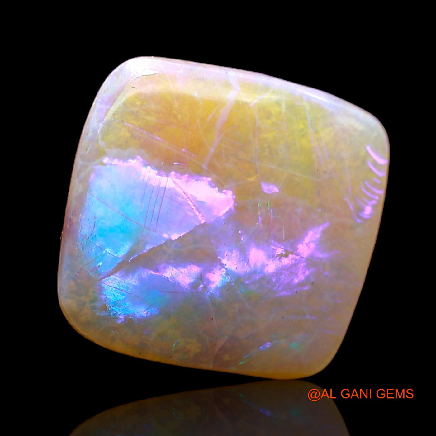 2.00 Cts Unheated Australian Fire Opal Loose Gemstone Square Cabochon Natural 11x11x2 mm AC-598