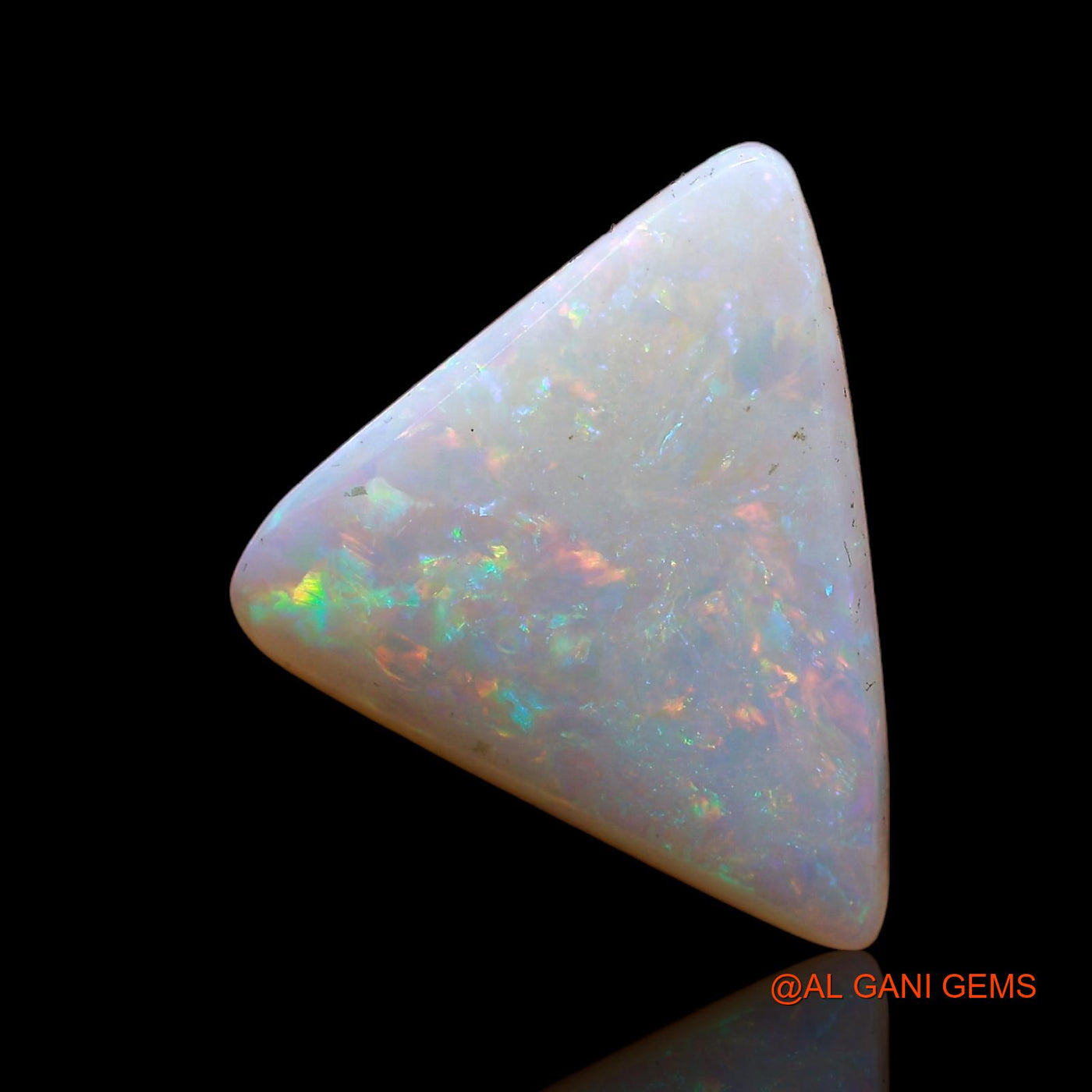 Natural Untreated Fire Opal Loose Gemstone Trillion Cabochon From Australia 3.65 Cts 17x13x3 mm AC-609
