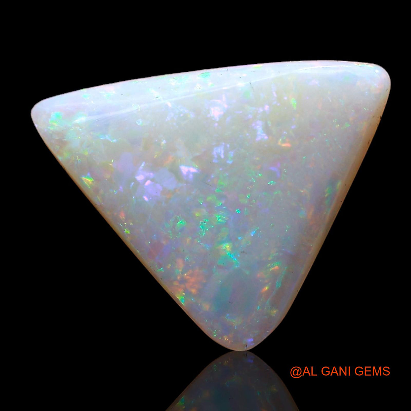 Natural Untreated Fire Opal Loose Gemstone Trillion Cabochon From Australia 3.65 Cts 17x13x3 mm AC-609