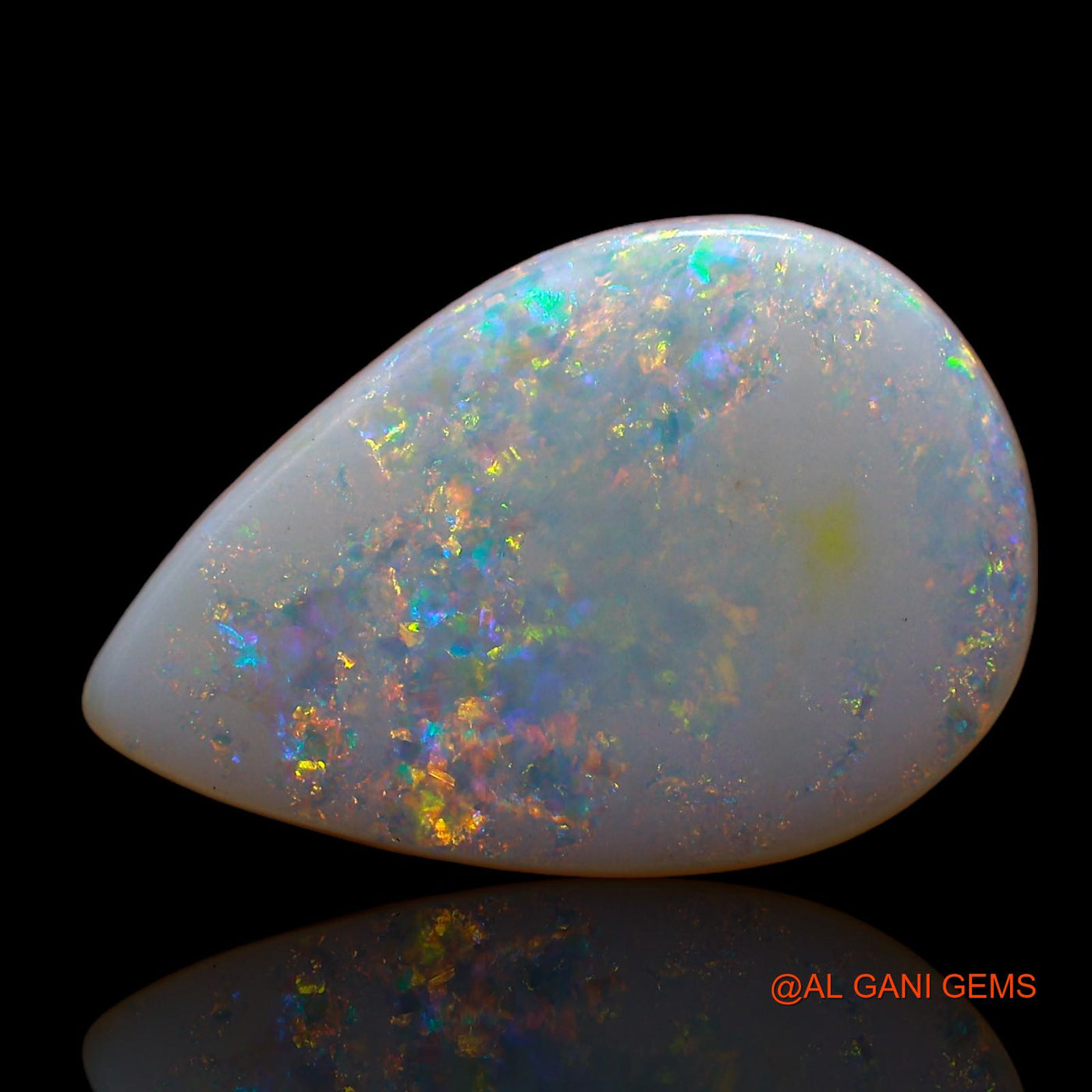Natural Untreated Fire Opal Loose Gemstone Pear Cabochon From Australia 4.00 Cts 18x12x2 mm AC-613