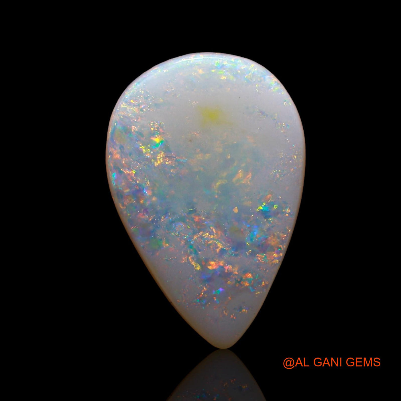 Natural Untreated Fire Opal Loose Gemstone Pear Cabochon From Australia 4.00 Cts 18x12x2 mm AC-613