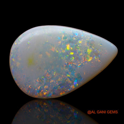 Natural Untreated Fire Opal Loose Gemstone Pear Cabochon From Australia 4.00 Cts 18x12x2 mm AC-613