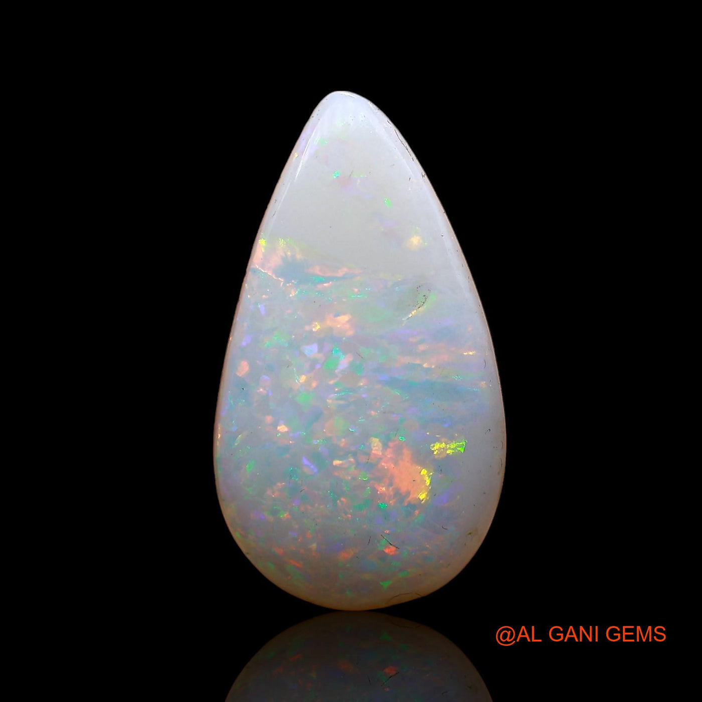 3.10 Cts Unheated Australian Fire Opal Loose Gemstone Pear Cabochon Natural 18x10x3 mm AC-619