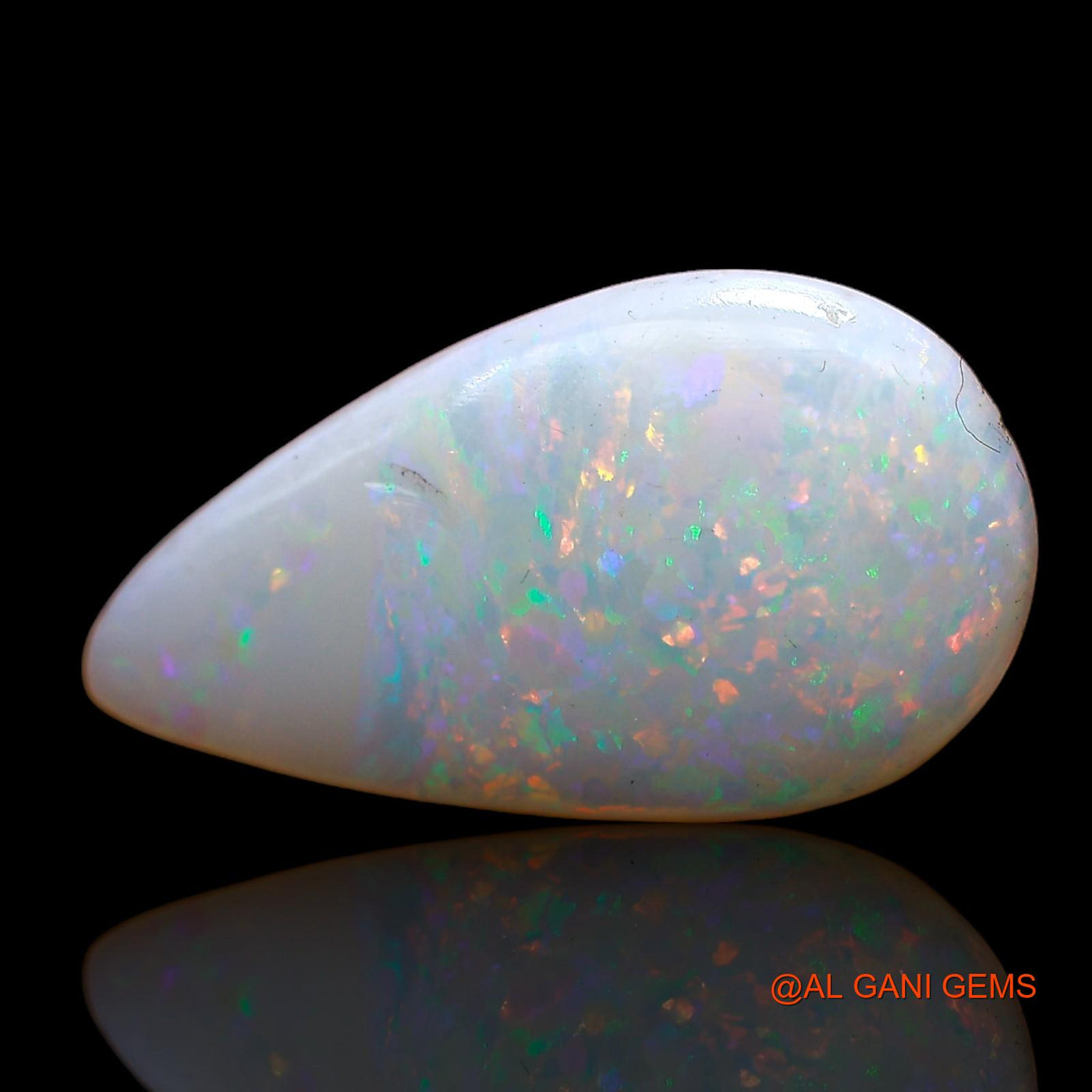 3.10 Cts Unheated Australian Fire Opal Loose Gemstone Pear Cabochon Natural 18x10x3 mm AC-619