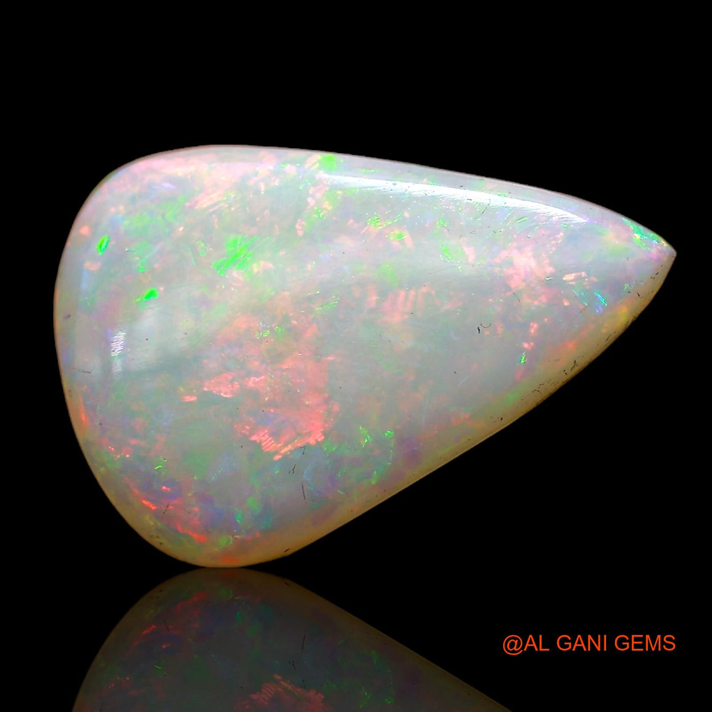 Natural Fire Opal Gemstone 3.75 Cts Loose Pear Cabochon From Australia 16x11x3 mm AC-625