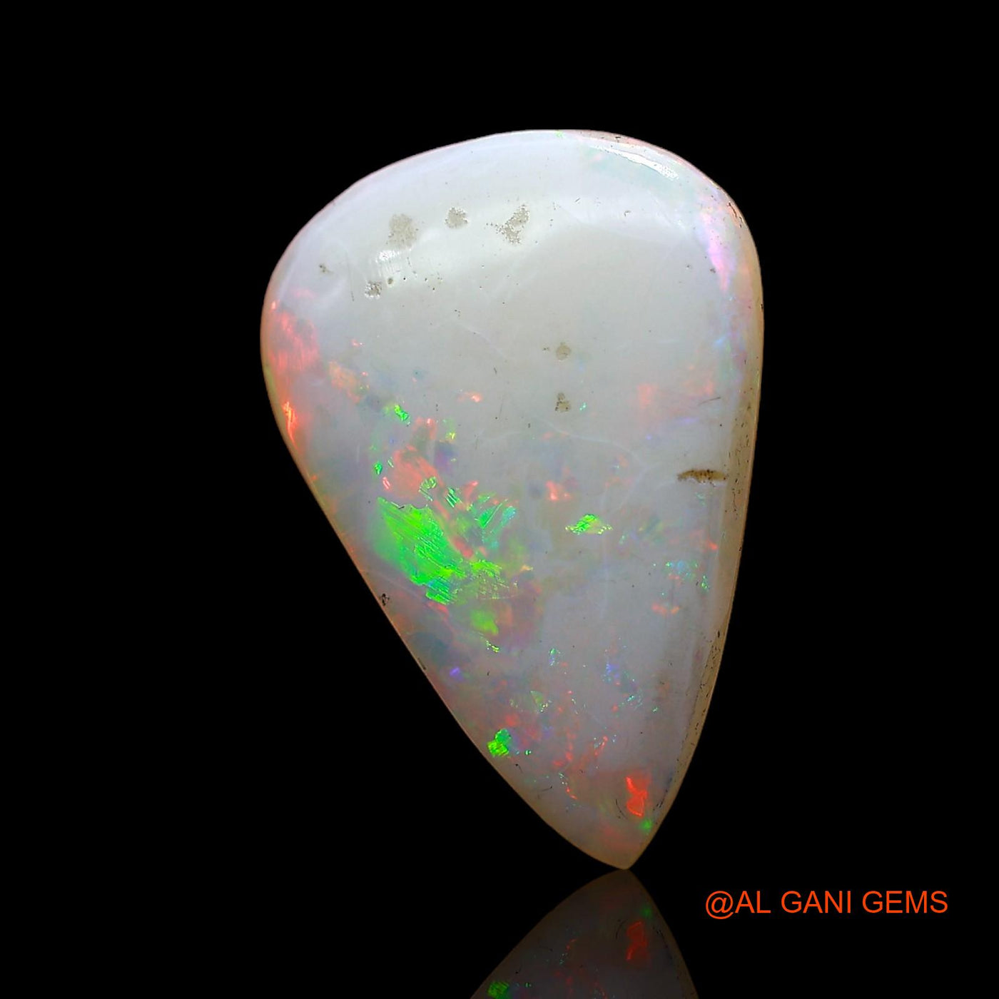 Natural Fire Opal Gemstone 3.75 Cts Loose Pear Cabochon From Australia 16x11x3 mm AC-625