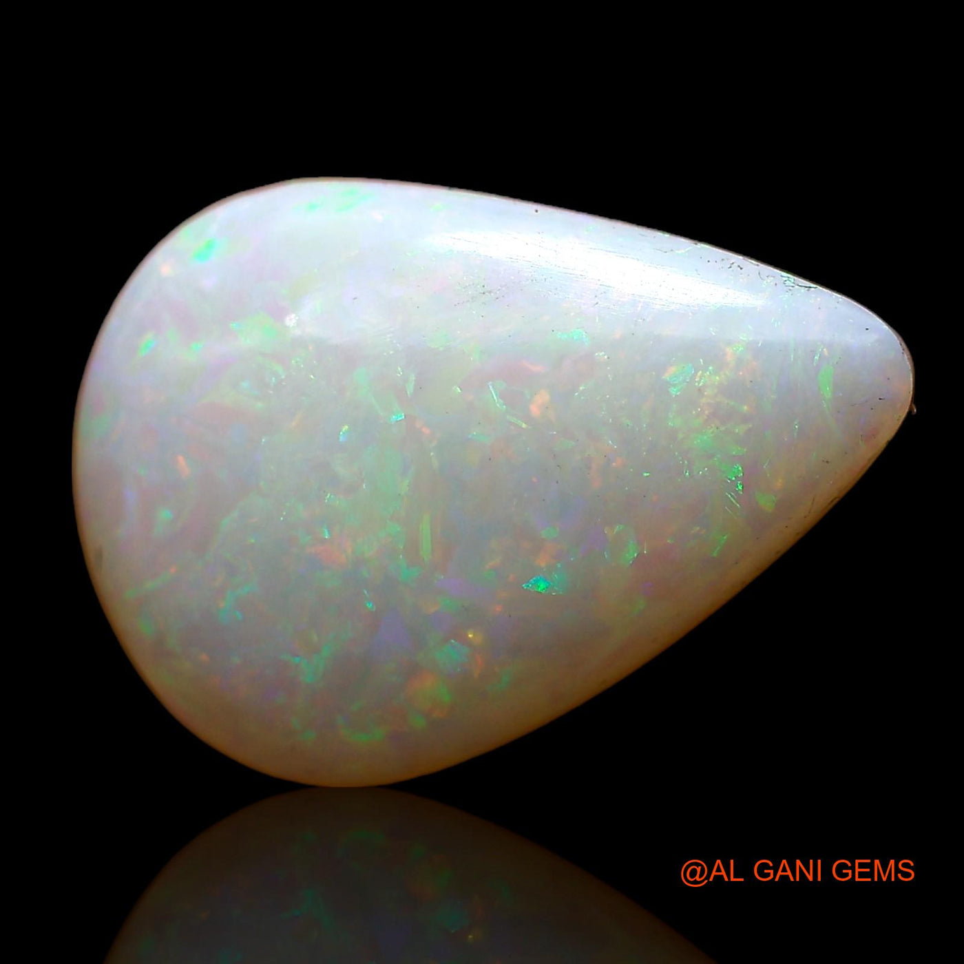 Natural Fire Opal Gemstone 3.60 Cts Loose Pear Cabochon From Australia 16x11x3 mm AC-635