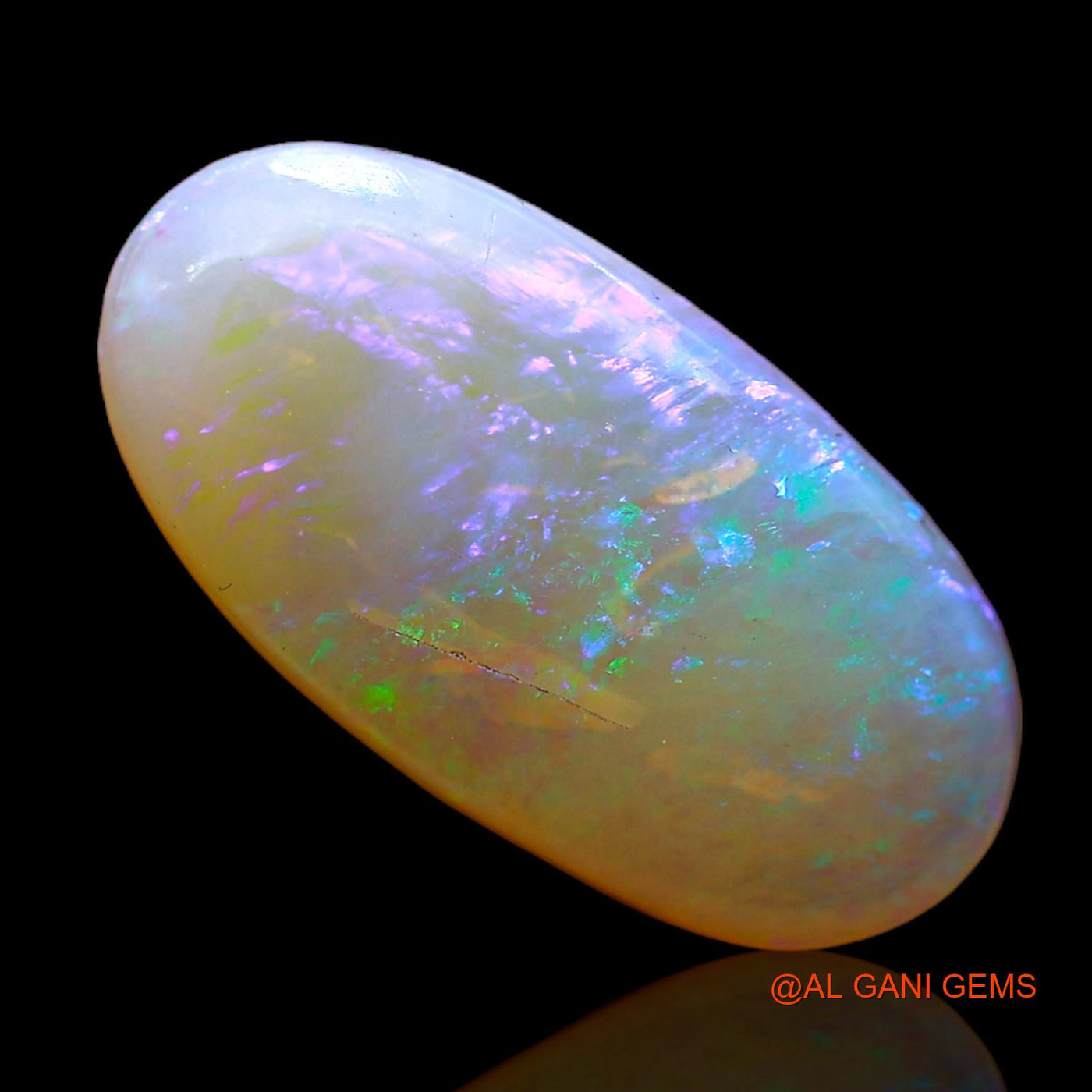 Natural Fire Opal Gemstone 3.00 Cts Loose Oval Cabochon From Australia 16x8x3 mm AC-642