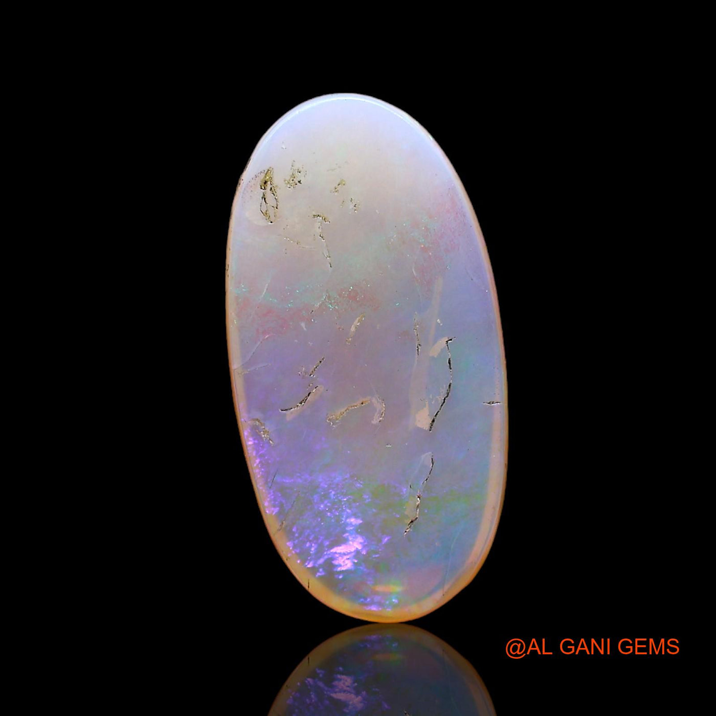 Natural Fire Opal Gemstone 3.00 Cts Loose Oval Cabochon From Australia 16x8x3 mm AC-642