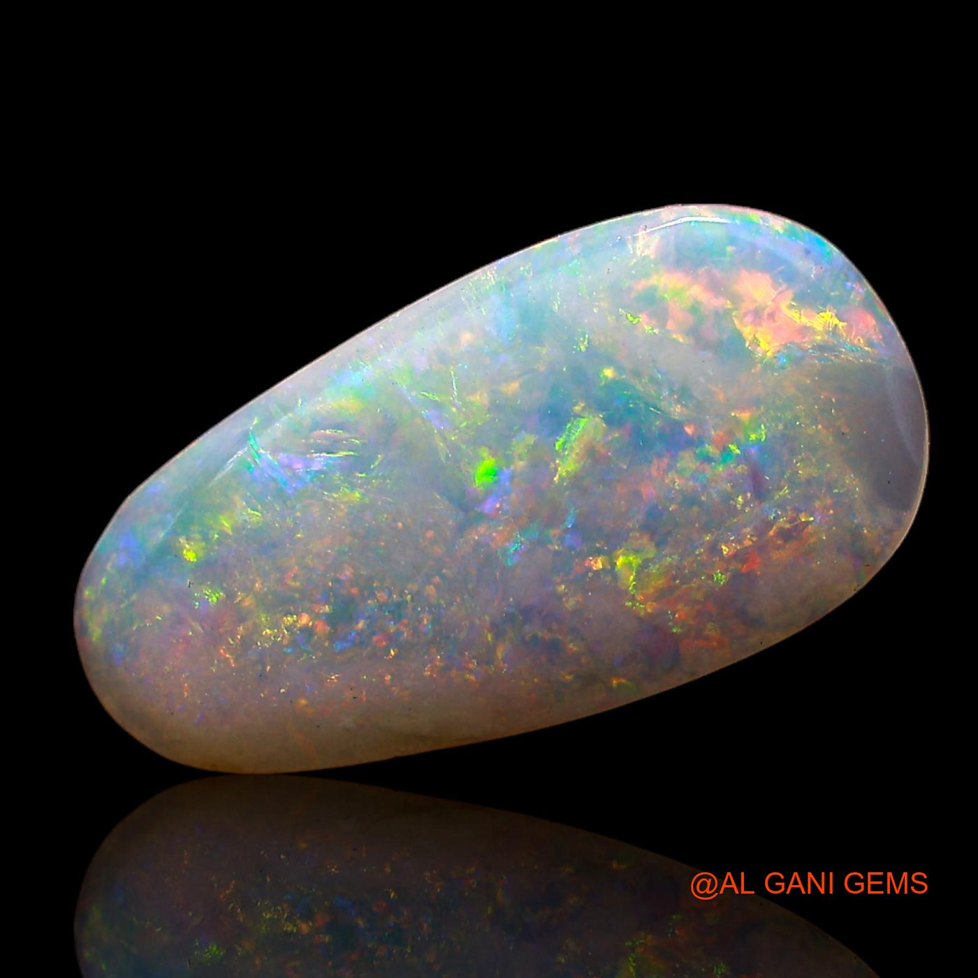 2.10 Cts Unheated Australian Fire Opal Loose Gemstone Fancy Cabochon Natural 16x8x2 mm AC-651