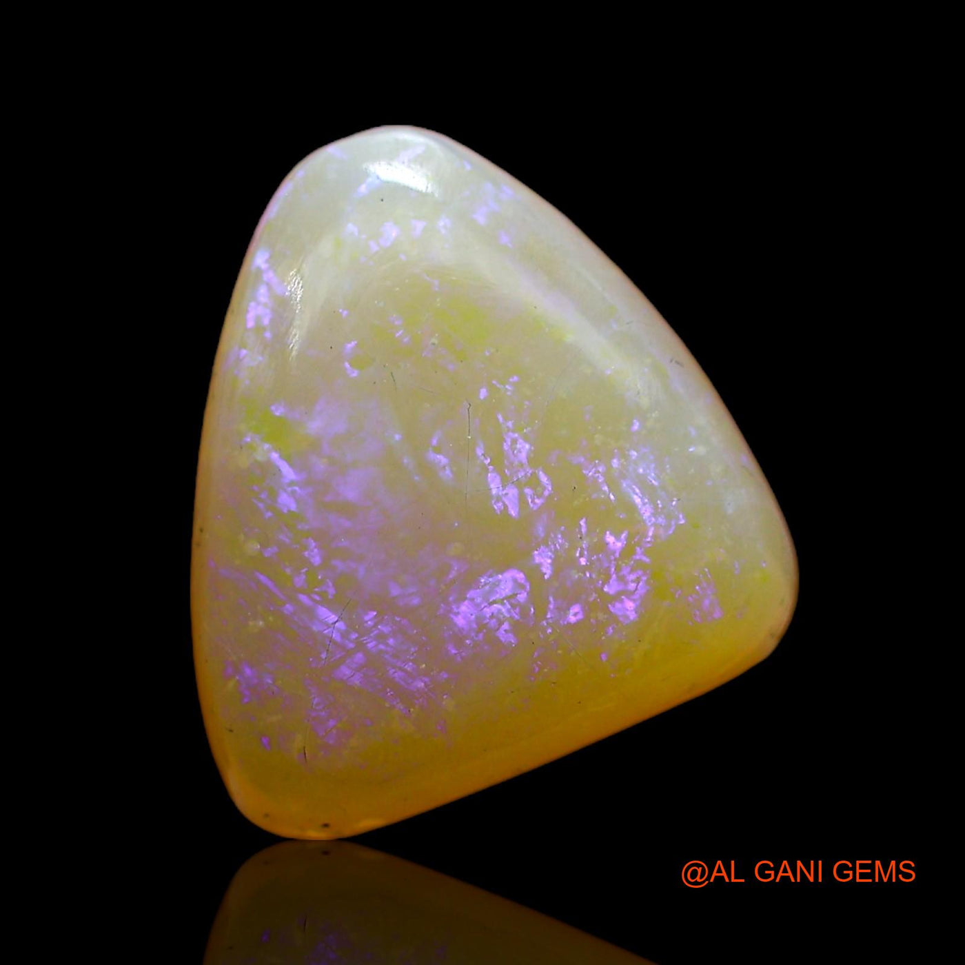Natural Fire Opal Gemstone 5.15 Cts Loose Trillion Cabochon From Australia 13x11x6 mm AC-660