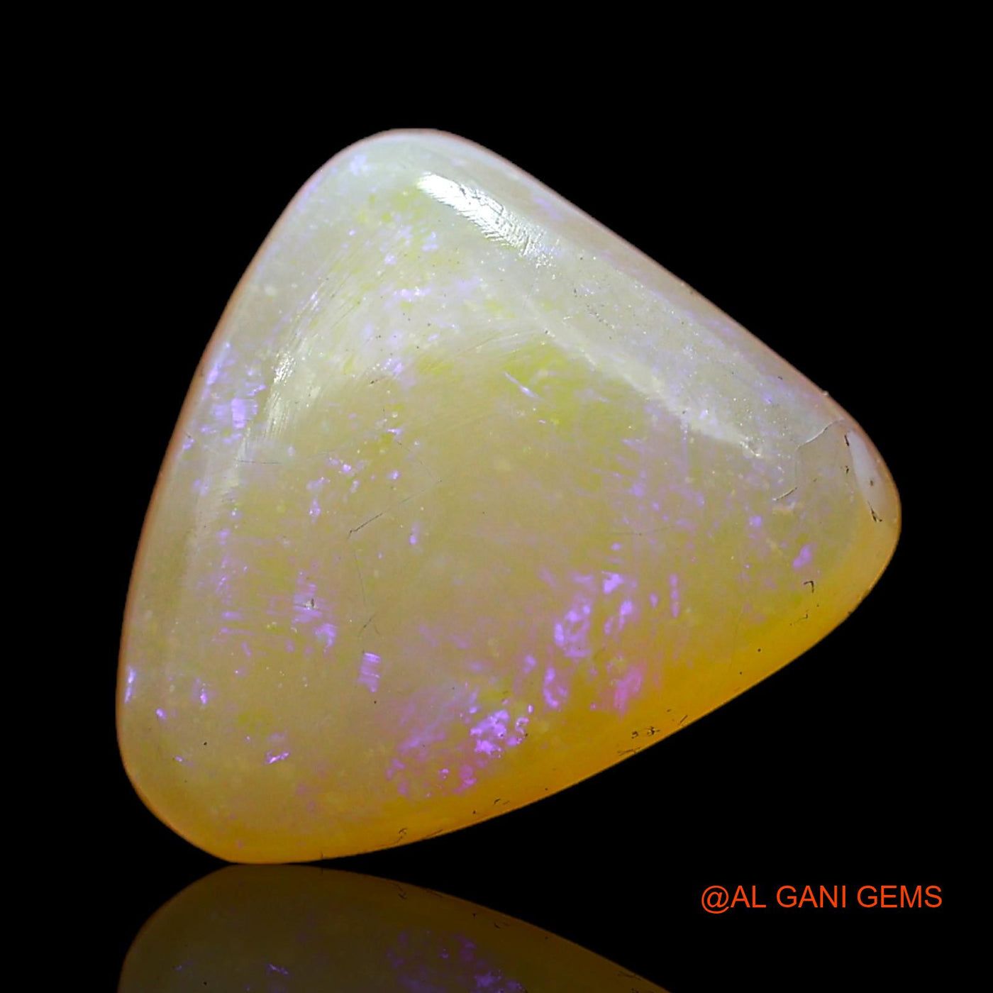 Natural Fire Opal Gemstone 5.15 Cts Loose Trillion Cabochon From Australia 13x11x6 mm AC-660