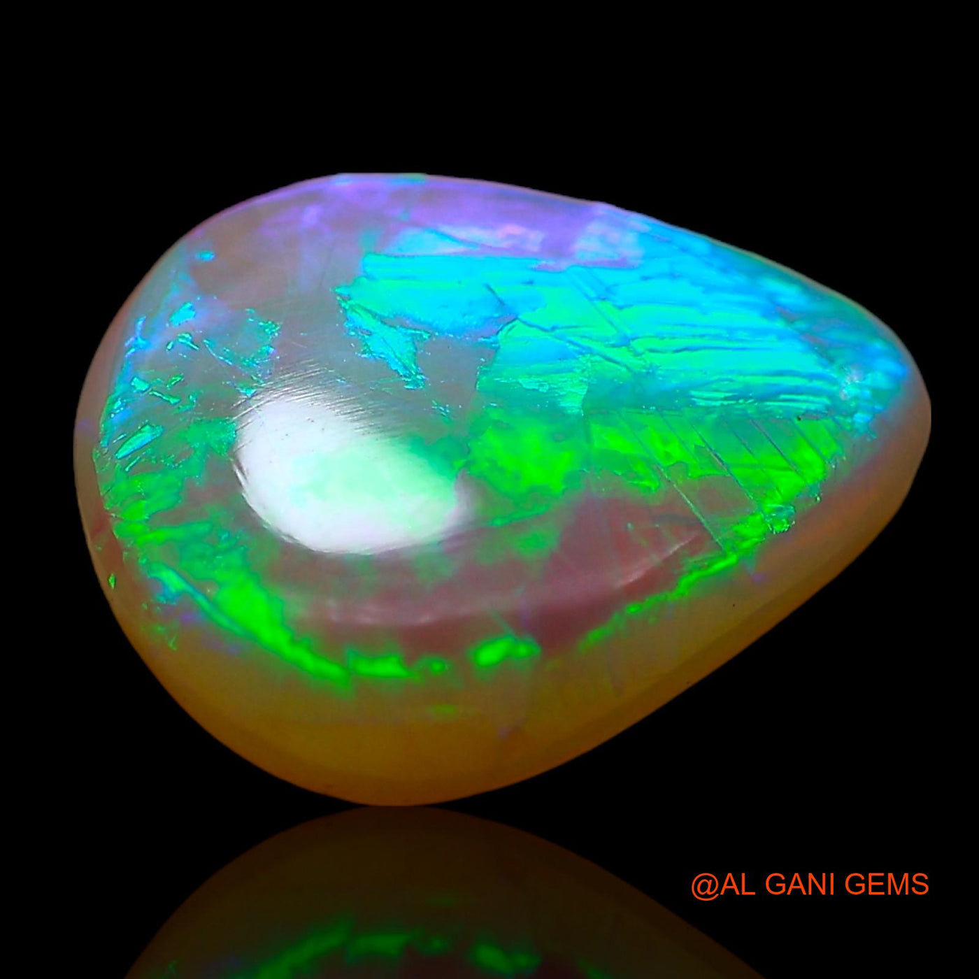 2.40 Cts Natural Australian Fire Opal Loose Gemstone Pear Cabochon 12x9x3 mm AC-675