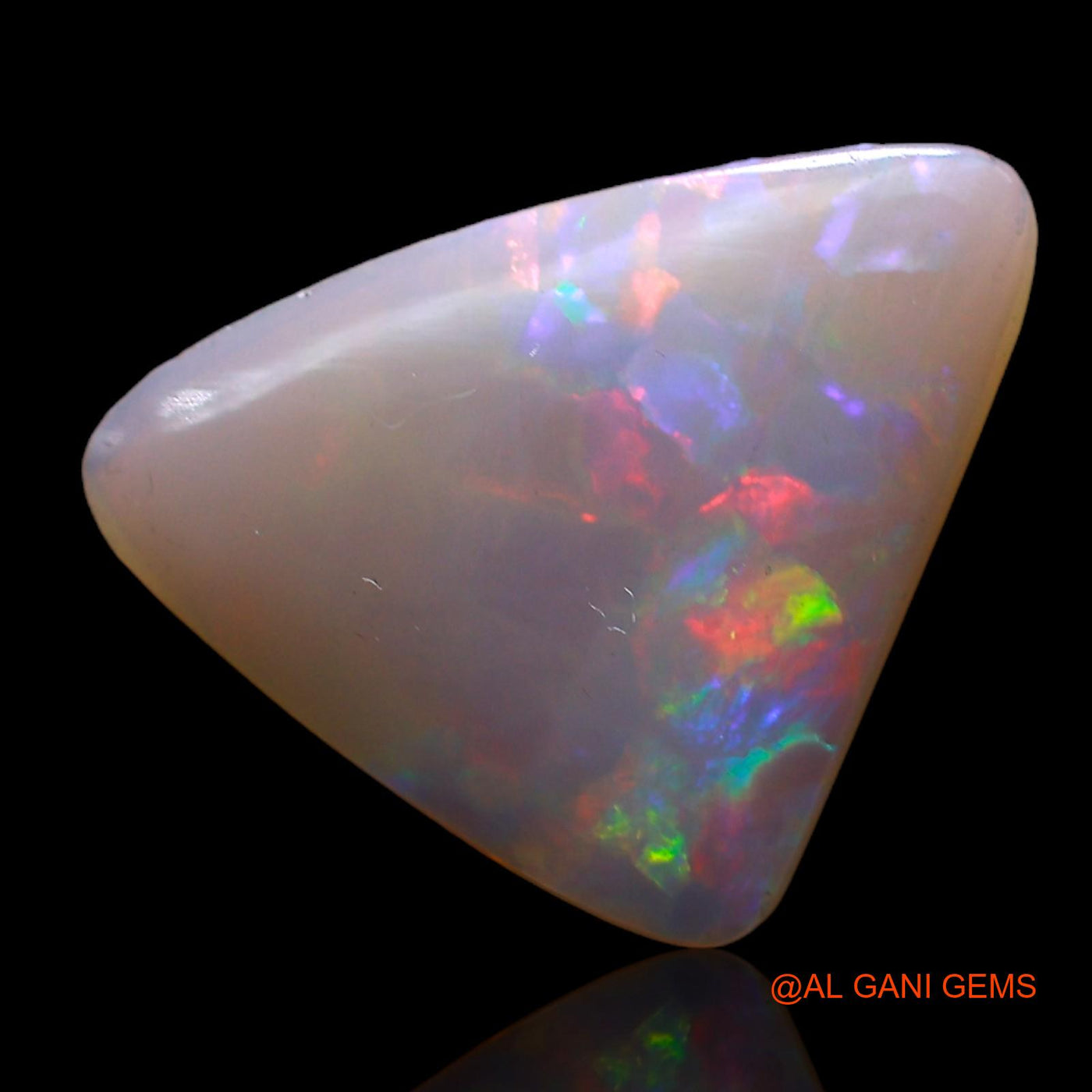 Natural Fire Opal Gemstone 1.70 Cts Loose Trillion Cabochon From Australia 14x10x2 mm AC-678