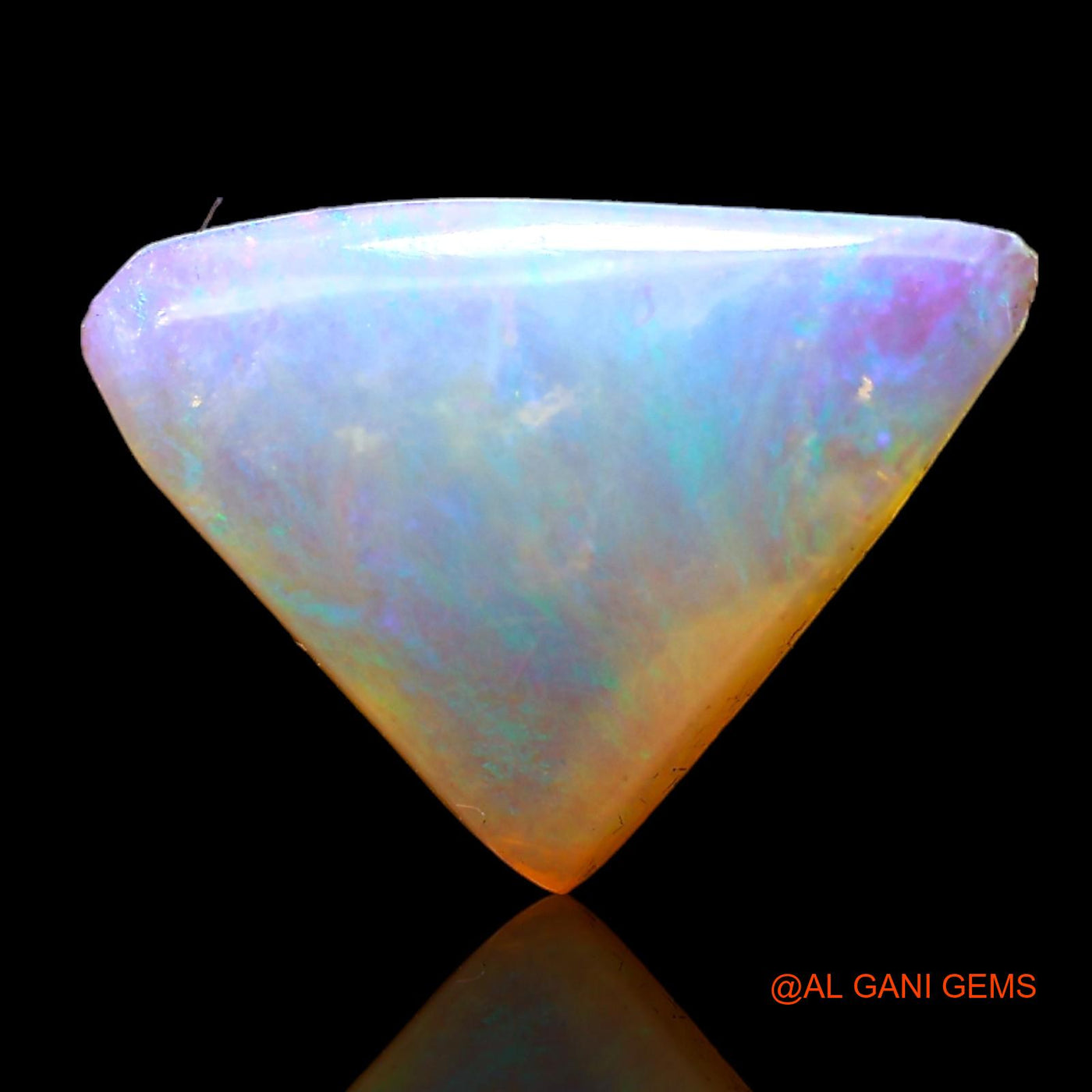 Natural Untreated Fire Opal Loose Gemstone Trillion Cabochon From Australia 1.50 Cts 13x10x2 mm AC-692