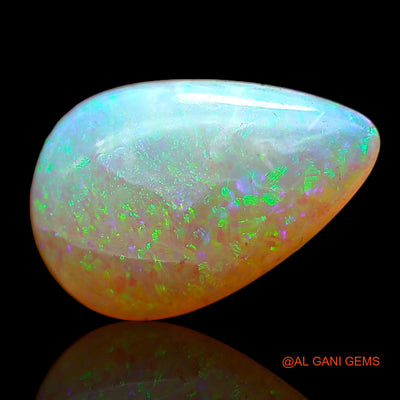 Natural Fire Opal Gemstone 1.70 Cts Loose Pear Cabochon From Australia 12x8x3 mm AC-705