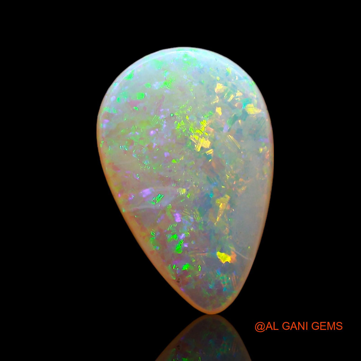 Natural Fire Opal Gemstone 1.70 Cts Loose Pear Cabochon From Australia 12x8x3 mm AC-705