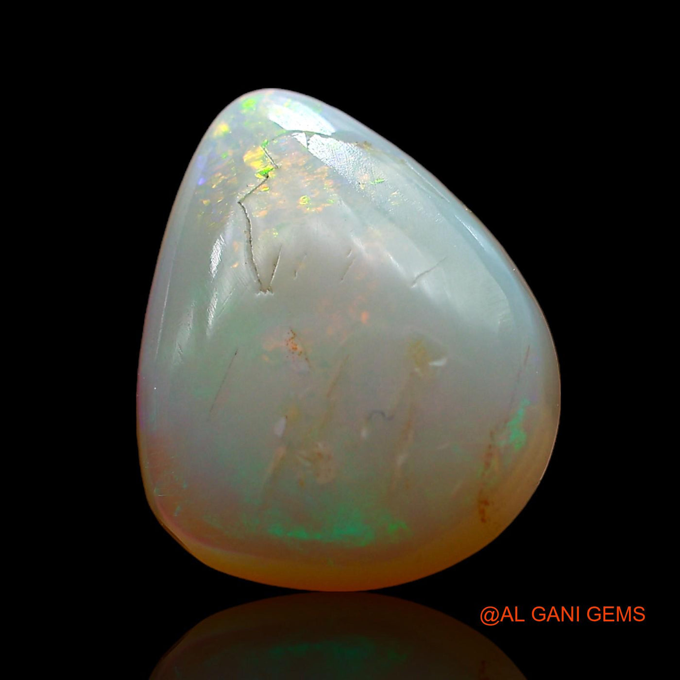 2.00 Cts Natural Australian Fire Opal Loose Gemstone Pear Cabochon 12x10x3 mm AC-722