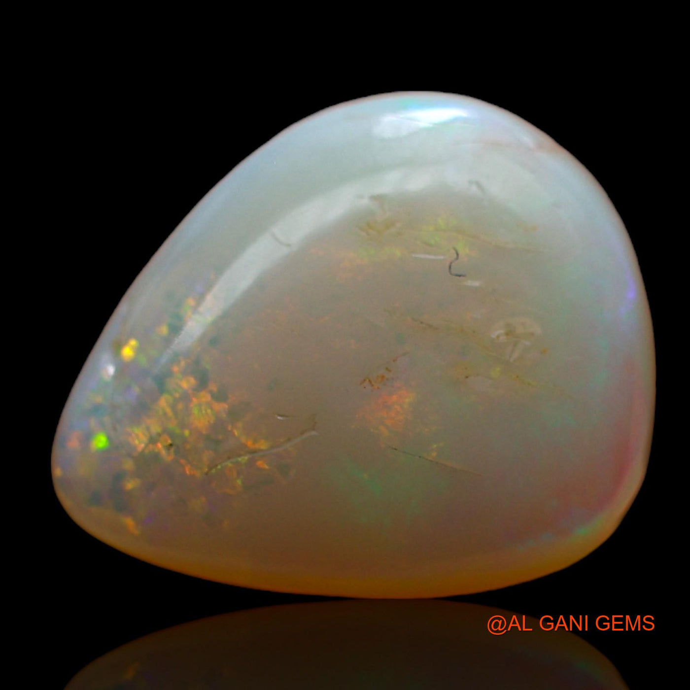 2.00 Cts Natural Australian Fire Opal Loose Gemstone Pear Cabochon 12x10x3 mm AC-722