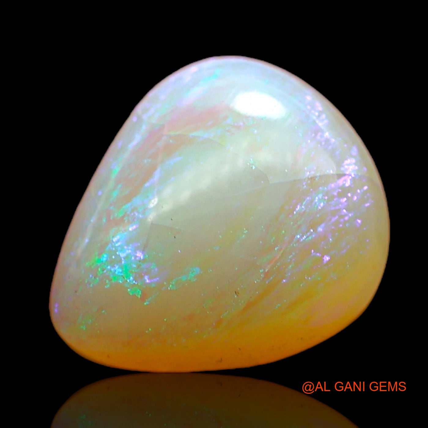 2.00 Cts Unheated Australian Fire Opal Loose Gemstone Pear Cabochon Natural 11x9x4 mm AC-725