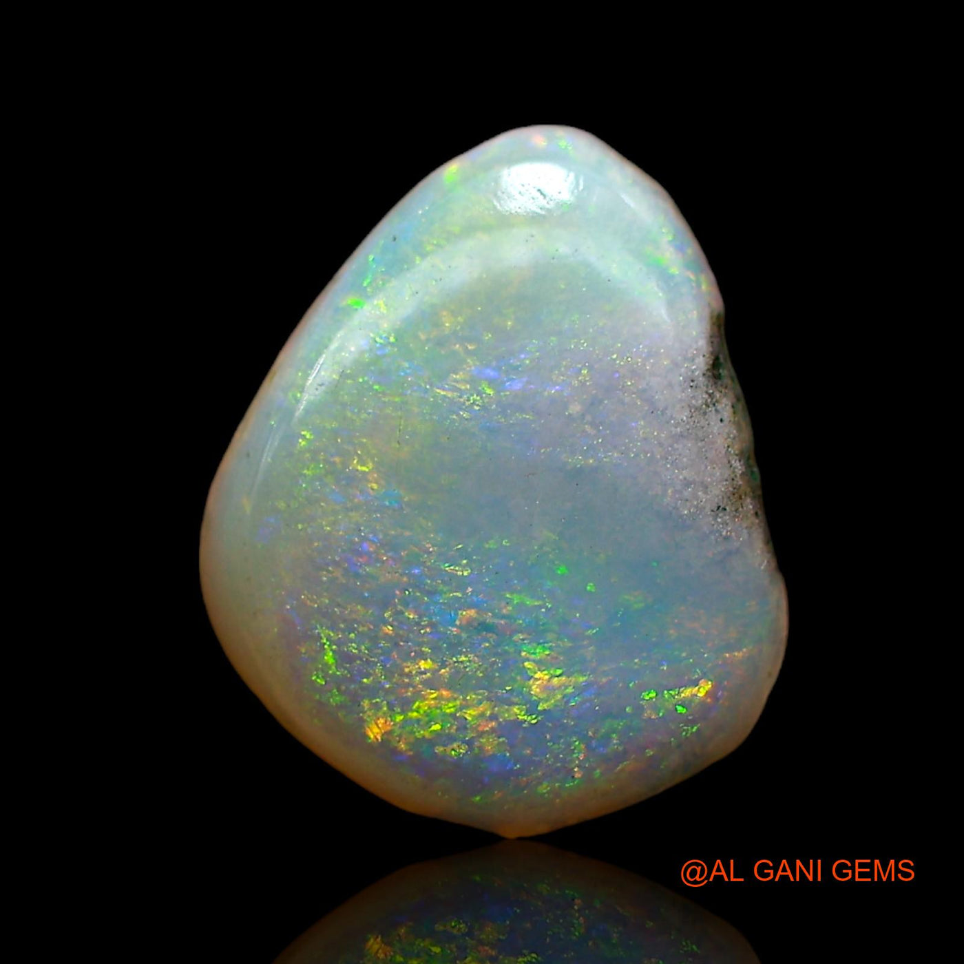 Natural Untreated Fire Opal Loose Gemstone Pear Cabochon From Australia 1.00 Cts 11x10x2 mm AC-730