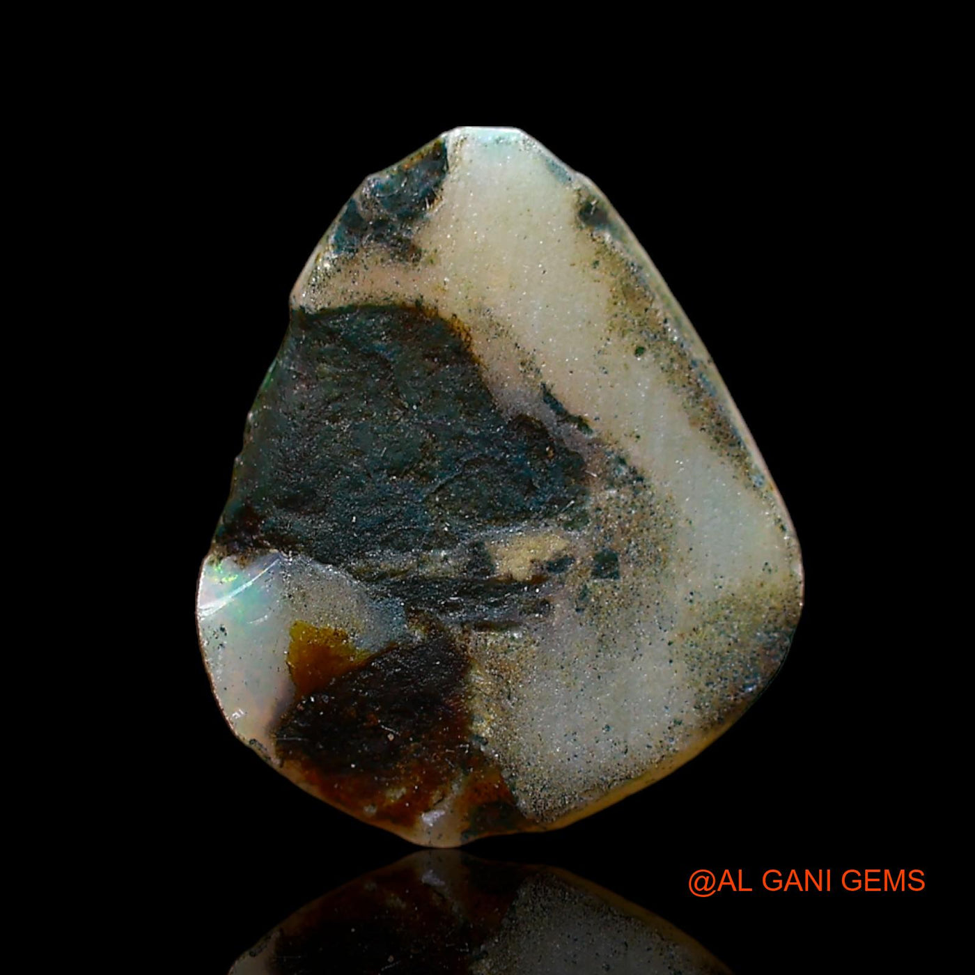 Natural Untreated Fire Opal Loose Gemstone Pear Cabochon From Australia 1.00 Cts 11x10x2 mm AC-730