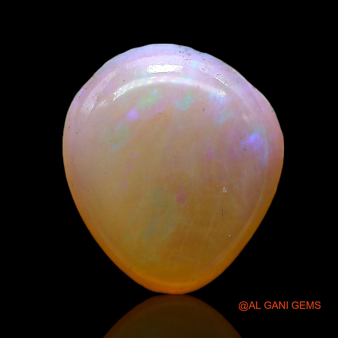 1.00 Cts Natural Australian Fire Opal Loose Gemstone Pear Cabochon 10x9x2 mm AC-749