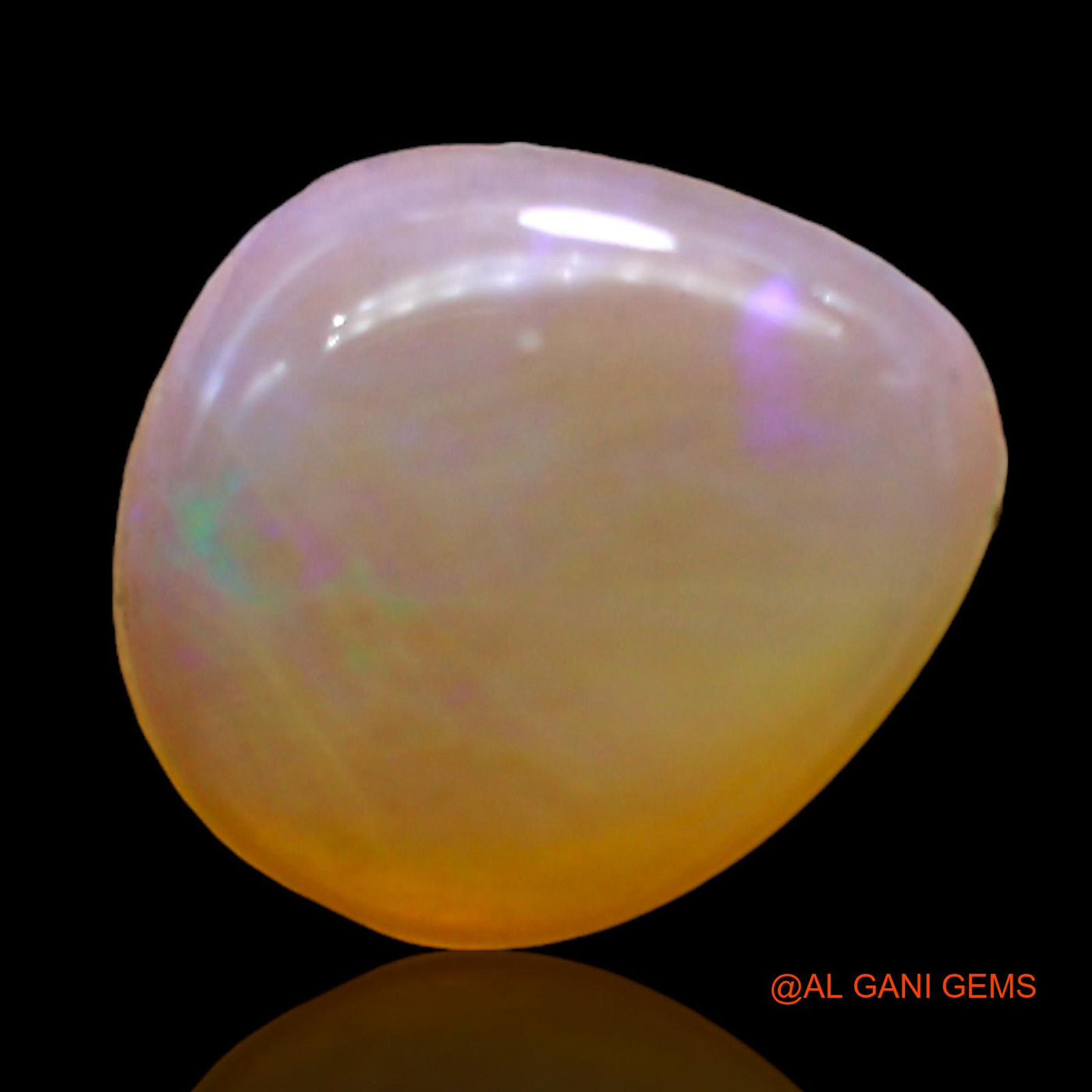 1.00 Cts Natural Australian Fire Opal Loose Gemstone Pear Cabochon 10x9x2 mm AC-749