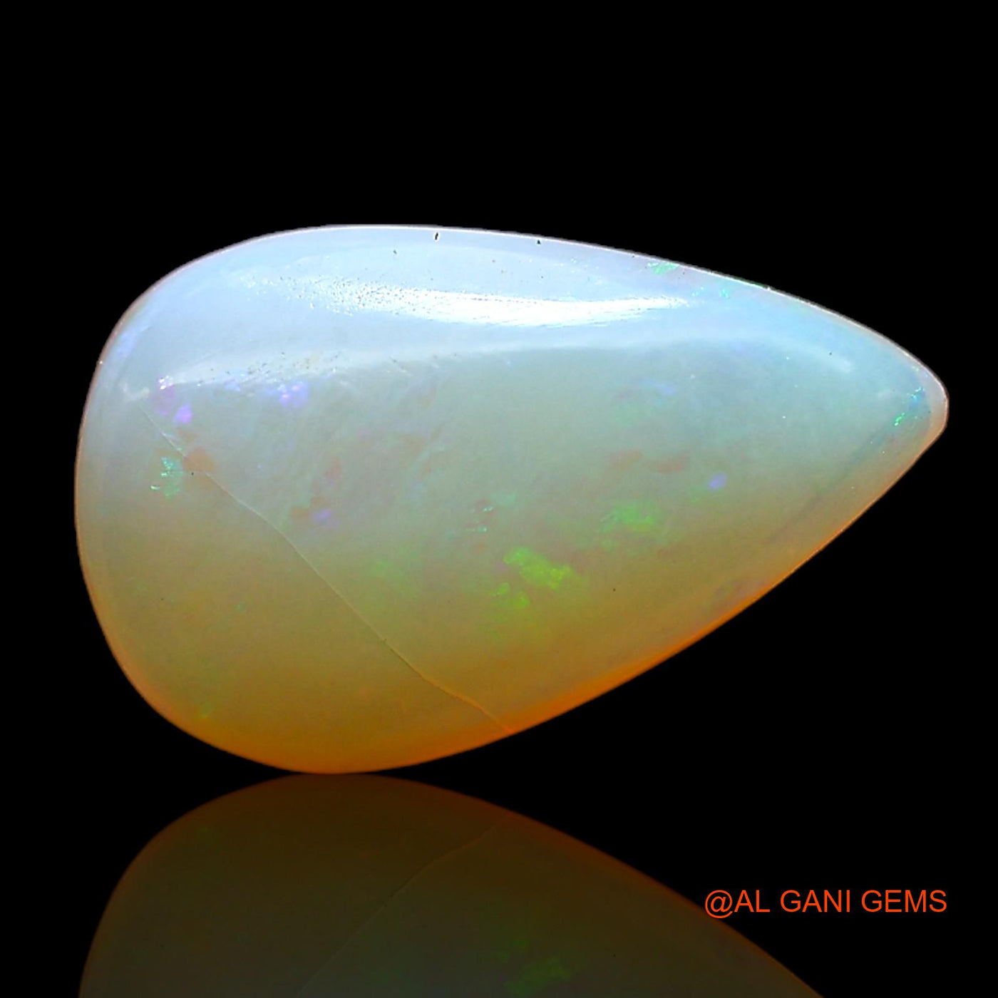 1.00 Cts Natural Australian Fire Opal Loose Gemstone Pear Cabochon 11x7x3 mm AC-759