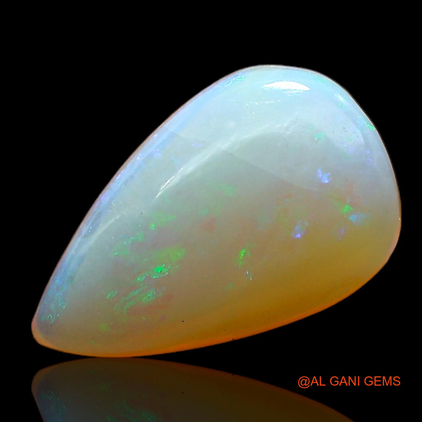 1.00 Cts Natural Australian Fire Opal Loose Gemstone Pear Cabochon 11x7x3 mm AC-759