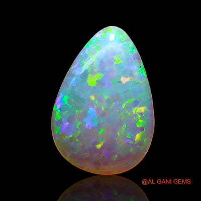 1.00 Cts Natural Australian Fire Opal Loose Gemstone Pear Cabochon 10x7x2 mm AC-763