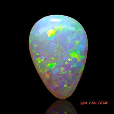 1.00 Cts Natural Australian Fire Opal Loose Gemstone Pear Cabochon 10x7x2 mm AC-763