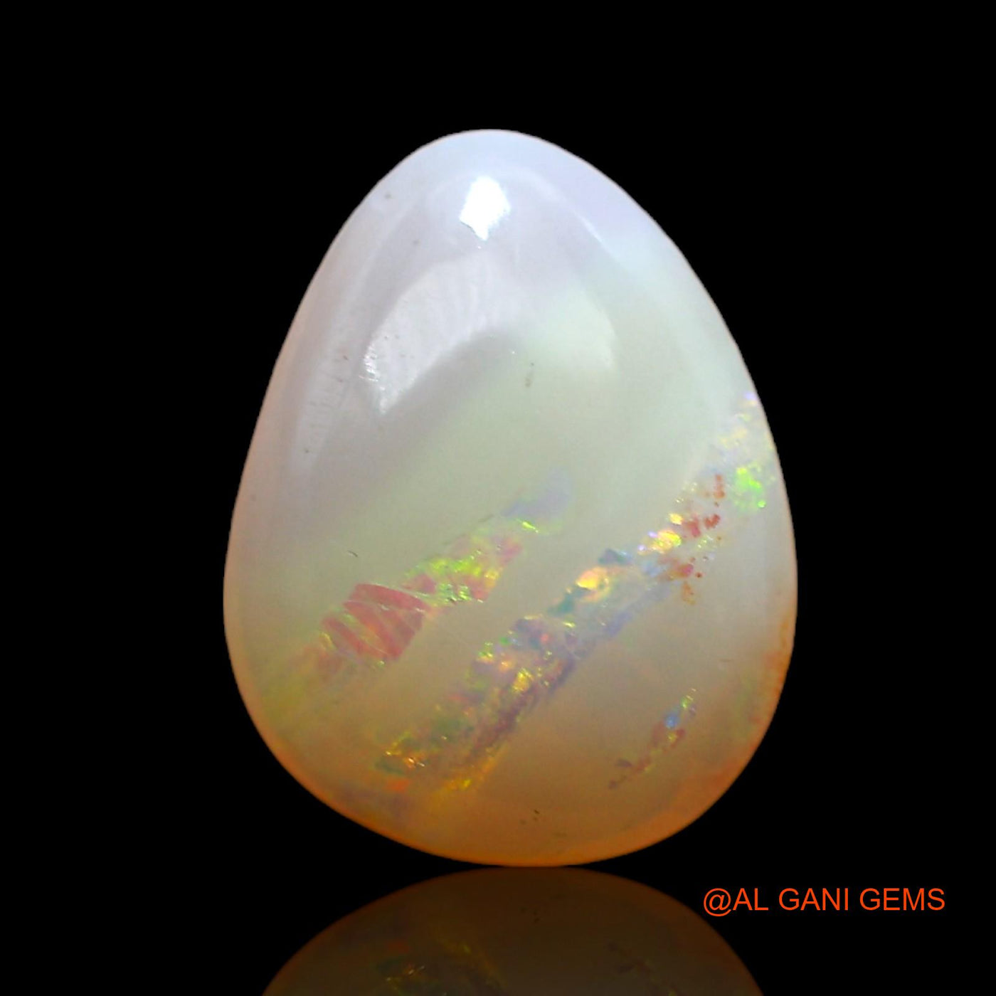 1.00 Cts Natural Australian Fire Opal Loose Gemstone Pear Cabochon 9x7x3 mm AC-784