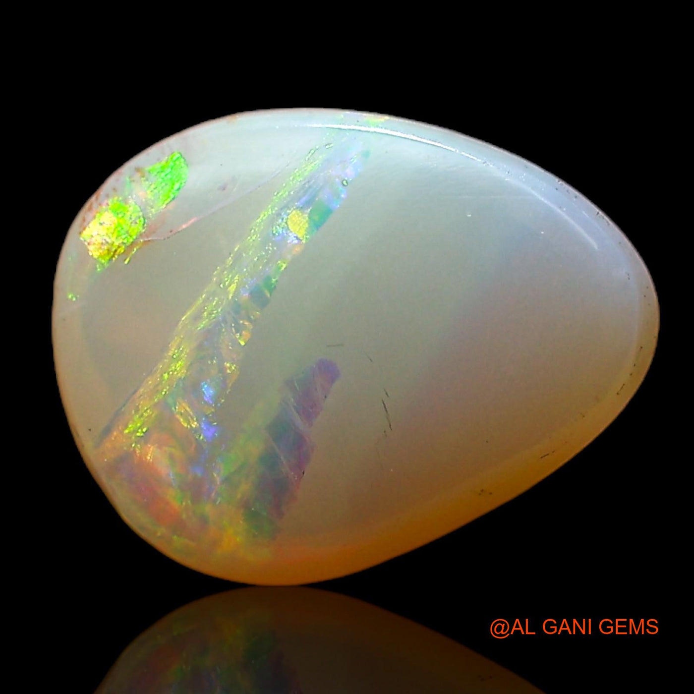 1.00 Cts Natural Australian Fire Opal Loose Gemstone Pear Cabochon 9x7x3 mm AC-784