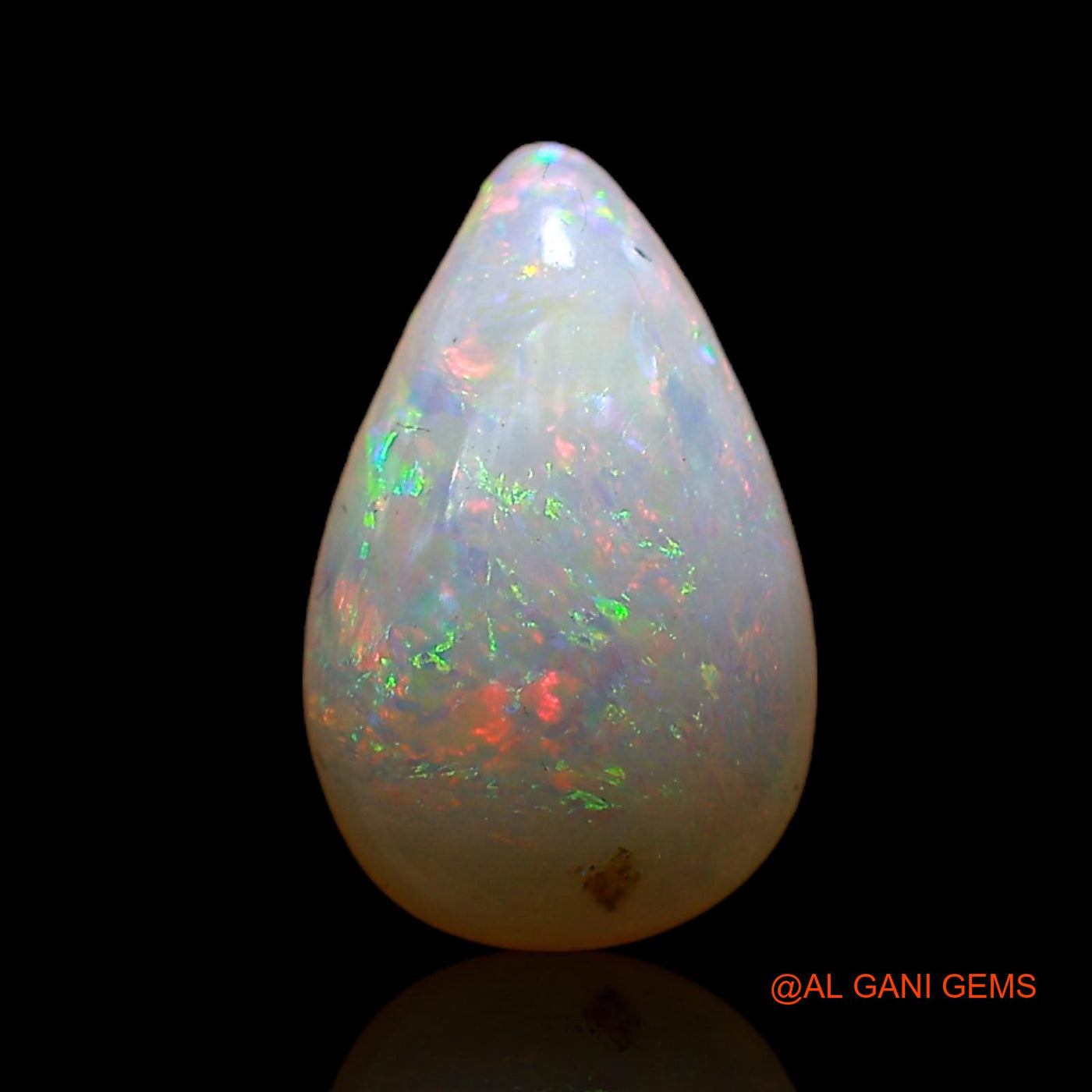 1.00 Cts Natural Australian Fire Opal Loose Gemstone Pear Cabochon 9x5x2 mm AC-796