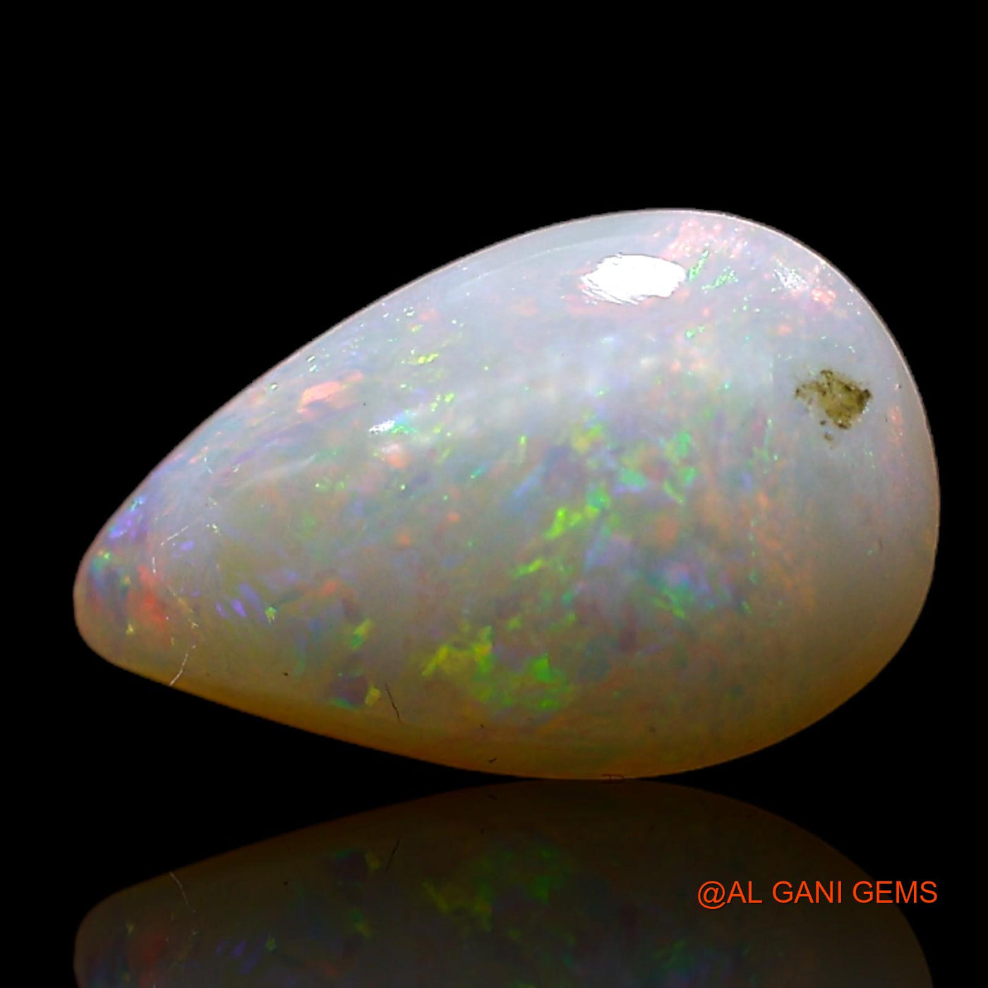 1.00 Cts Natural Australian Fire Opal Loose Gemstone Pear Cabochon 9x5x2 mm AC-796