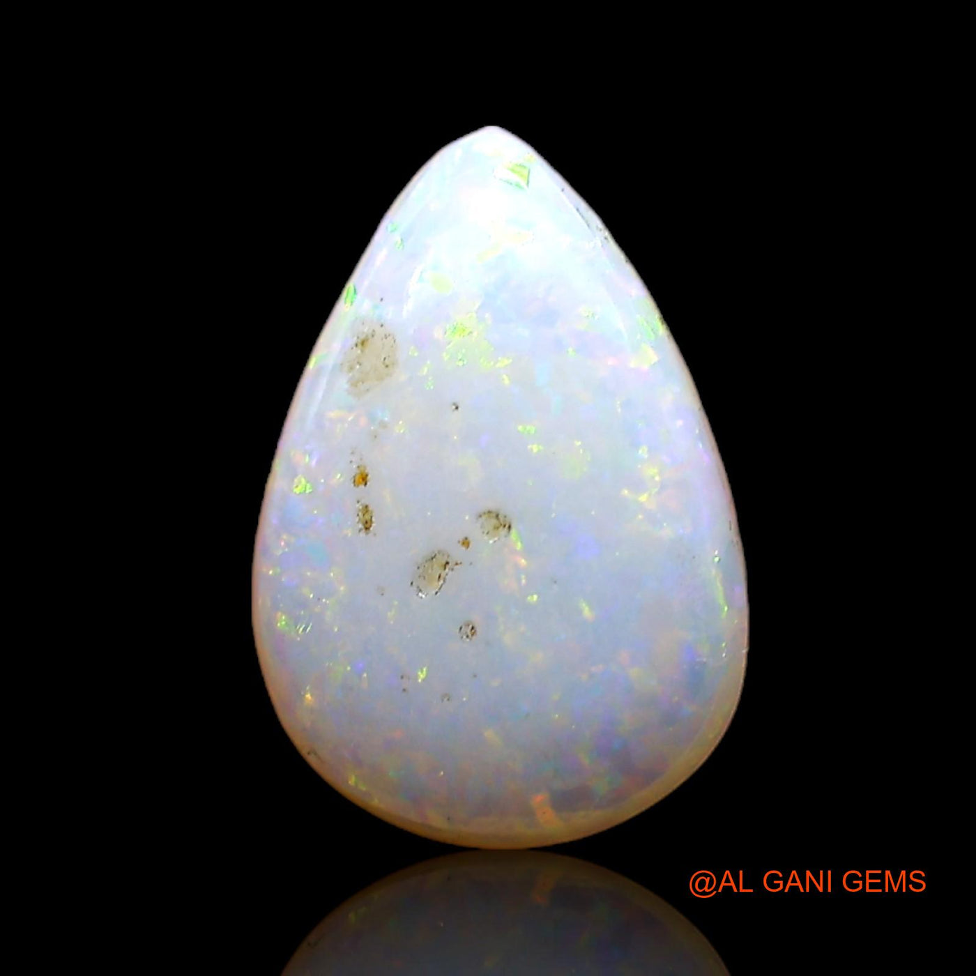 Natural Untreated Fire Opal Loose Gemstone Pear Cabochon From Australia 1.00 Cts 8x6x2 mm AC-798