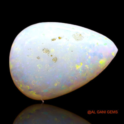 Natural Untreated Fire Opal Loose Gemstone Pear Cabochon From Australia 1.00 Cts 8x6x2 mm AC-798