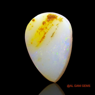 Natural Untreated Fire Opal Loose Gemstone Pear Cabochon From Australia 1.00 Cts 8x6x2 mm AC-798