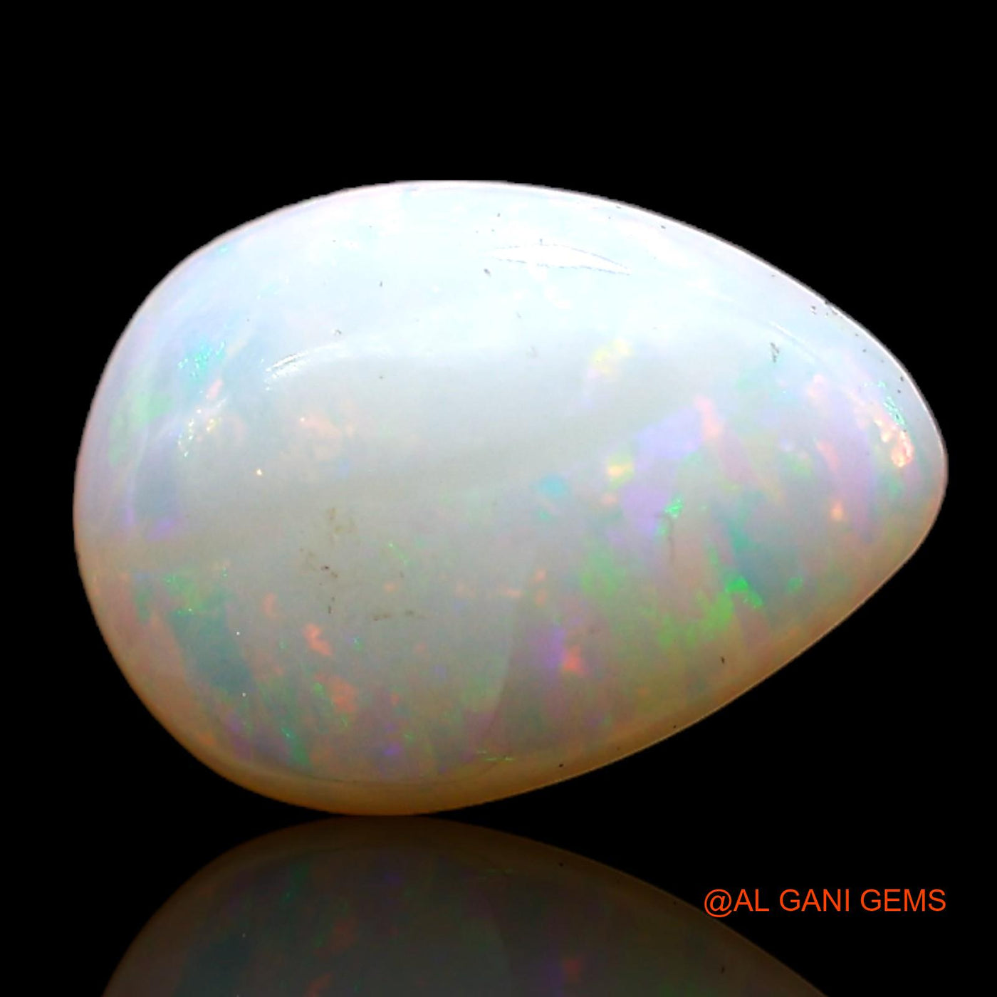 1.00 Cts Natural Australian Fire Opal Loose Gemstone Pear Cabochon 8x6x2 mm AC-799