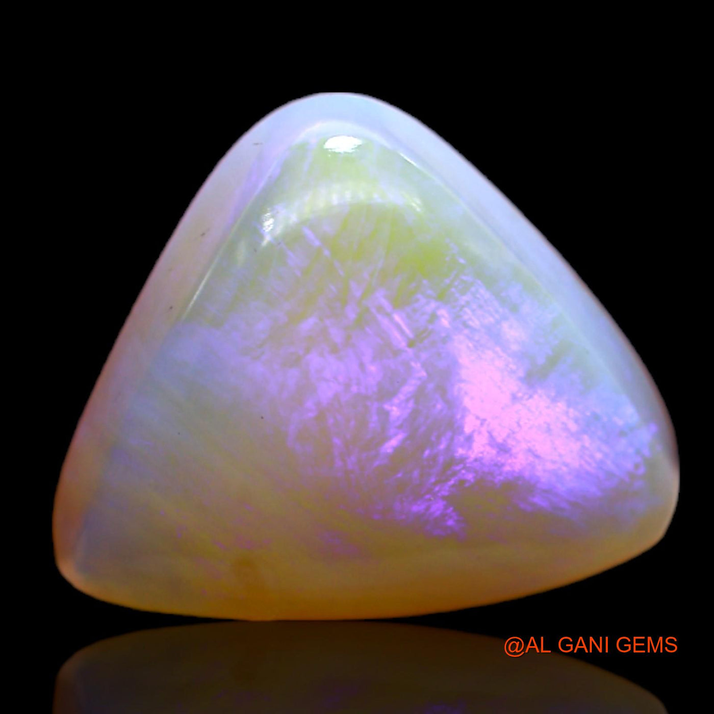 Natural Untreated Fire Opal Loose Gemstone Trillion Cabochon From Australia 8.00 Cts 14x14x7 mm AC-79