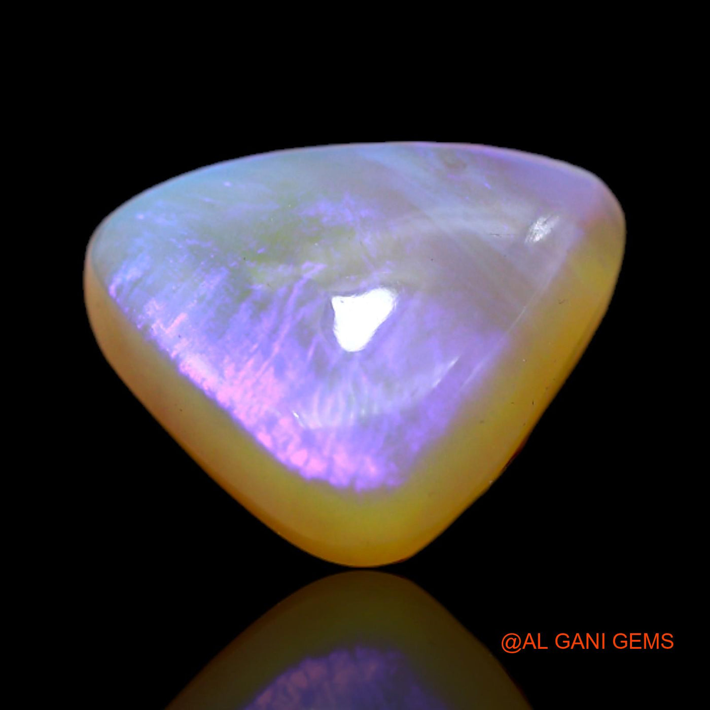 Natural Untreated Fire Opal Loose Gemstone Trillion Cabochon From Australia 8.00 Cts 14x14x7 mm AC-79