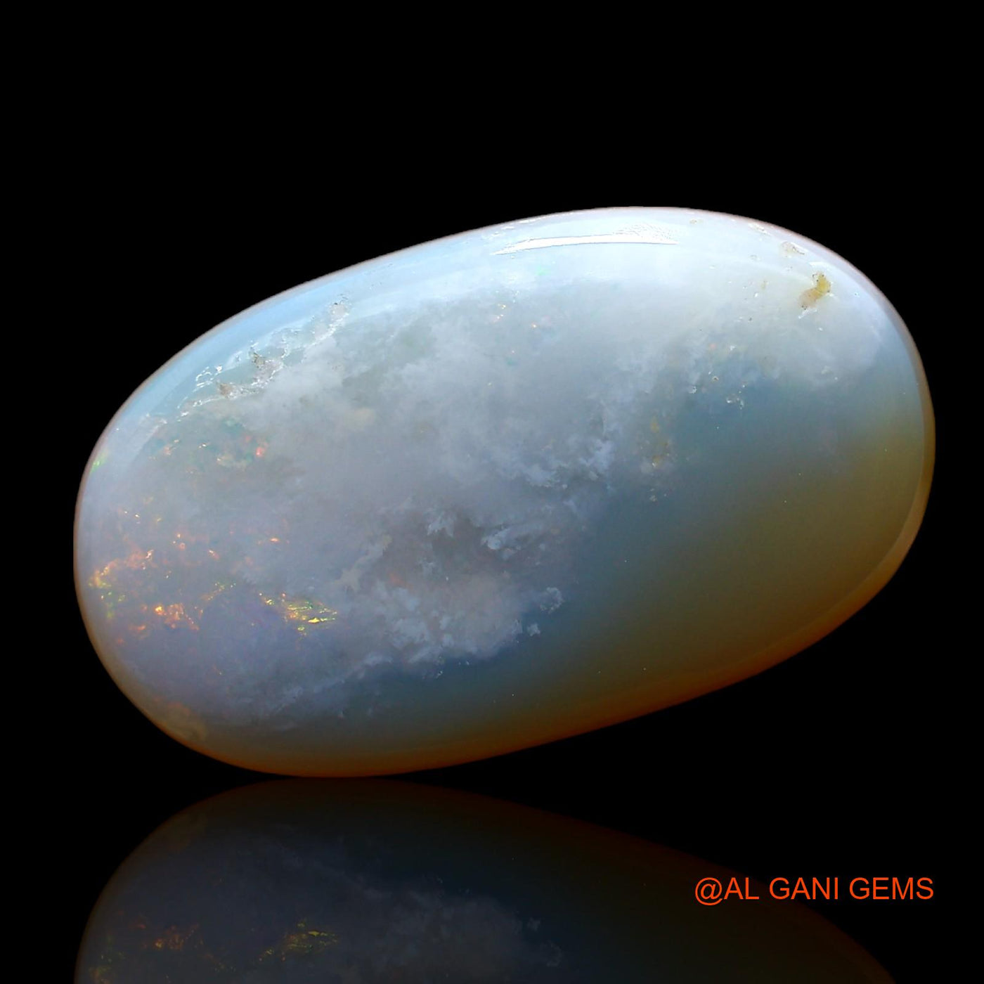 Natural Fire Opal Gemstone 9.00 Cts Loose Oval Cabochon From Australia 21x12x5 mm AC-822