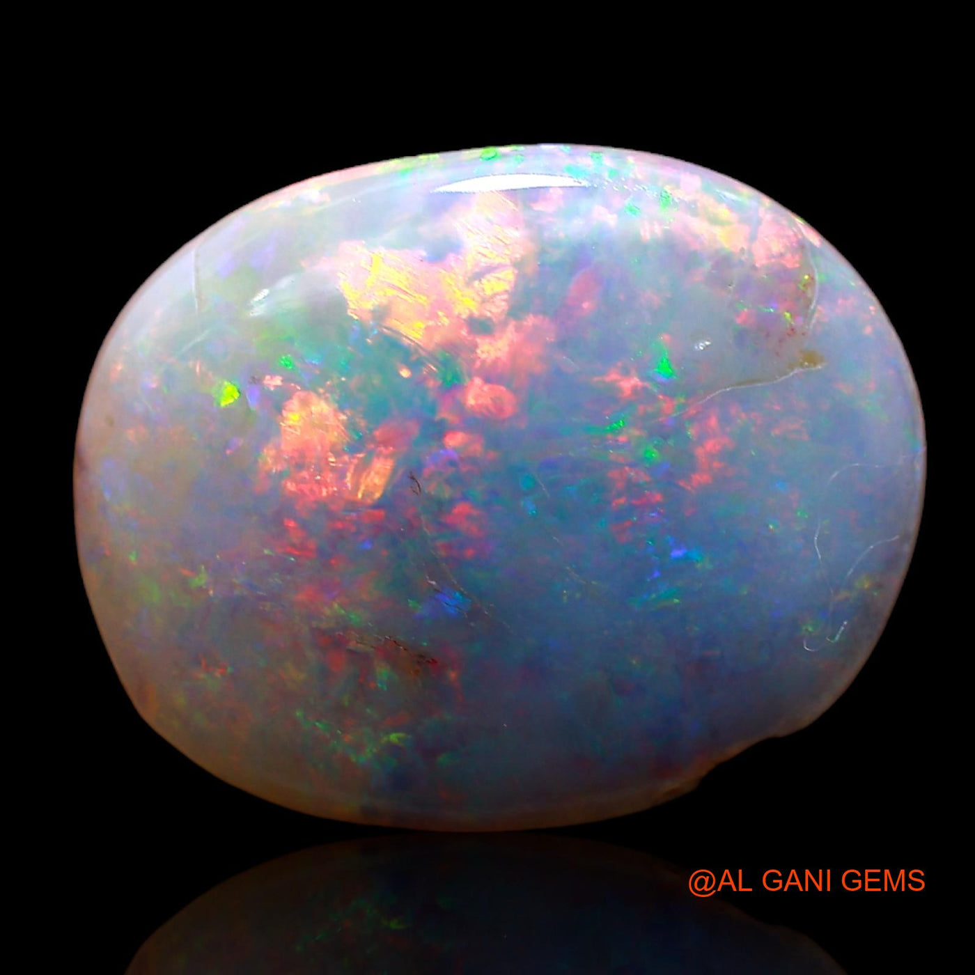 6.00 Cts Unheated Australian Fire Opal Loose Gemstone Oval Cabochon Natural 17x13x4 mm AC-843