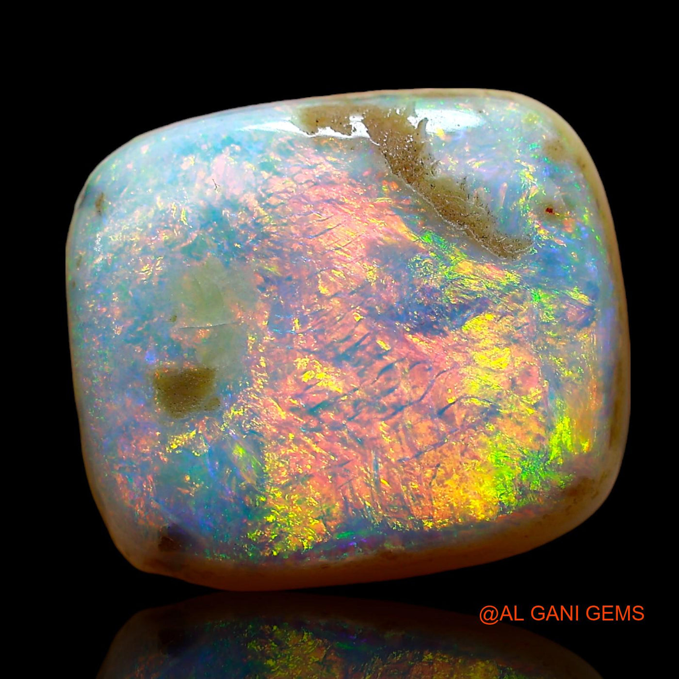 Natural Untreated Fire Opal Loose Gemstone Oval Cabochon From Australia 11.00 Cts 15x13x6 mm AC-845
