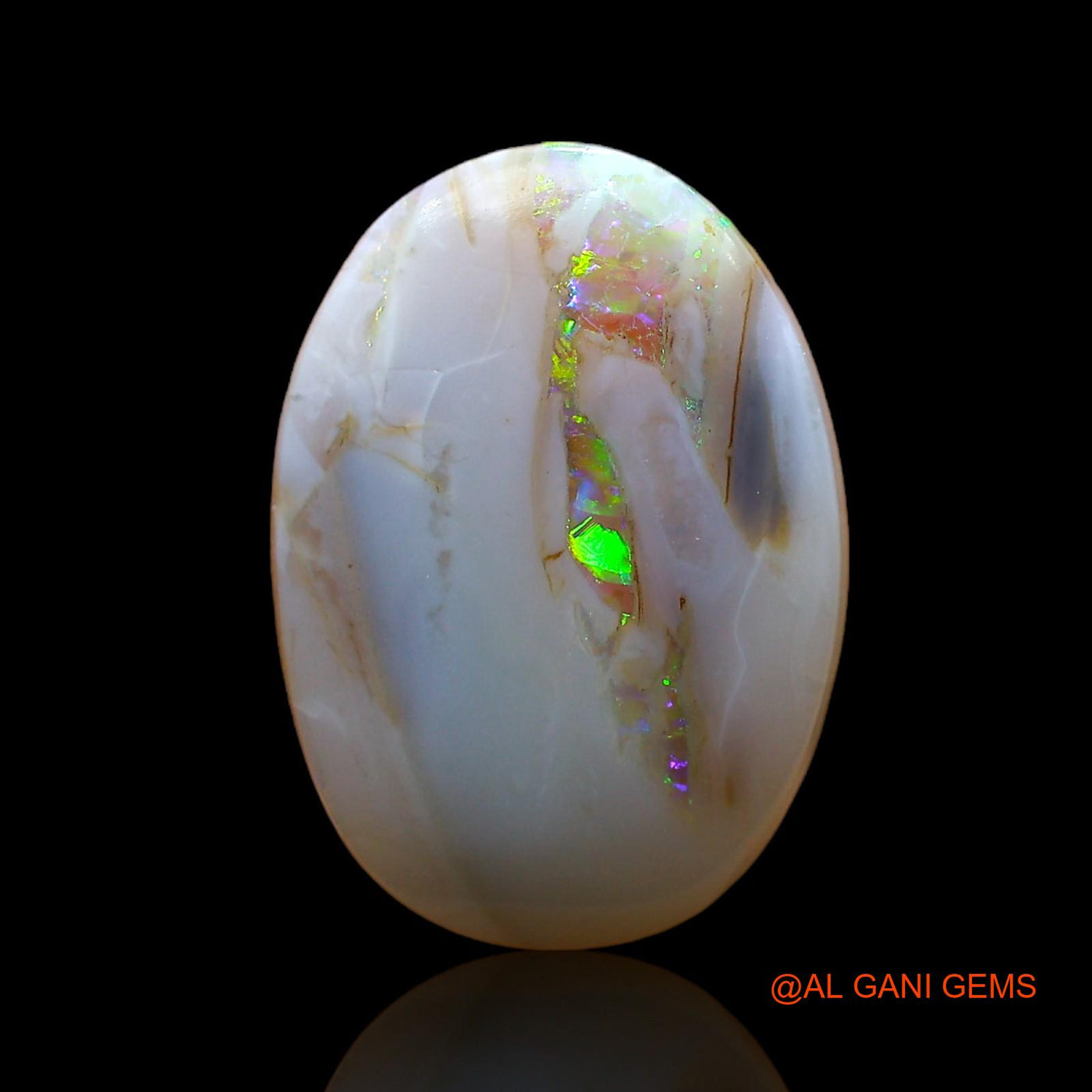 Natural Fire Opal Gemstone 5.00 Cts Loose Oval Cabochon From Australia 17x12x4 mm AC-858