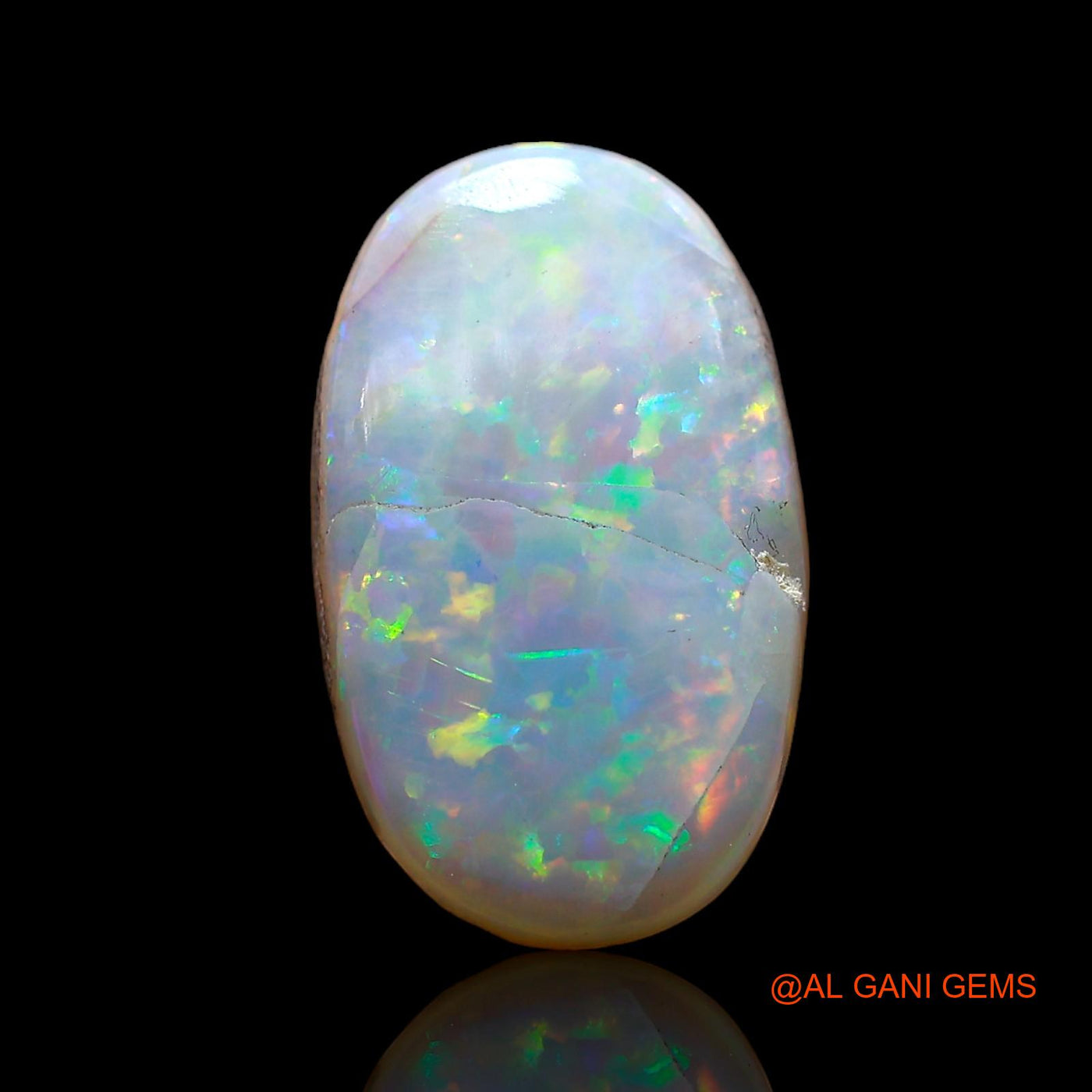 Natural Fire Opal Gemstone 6.00 Cts Loose Oval Cabochon From Australia 16x9x6 mm AC-884