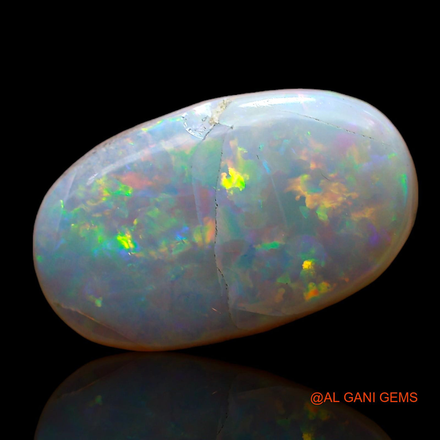 Natural Fire Opal Gemstone 6.00 Cts Loose Oval Cabochon From Australia 16x9x6 mm AC-884