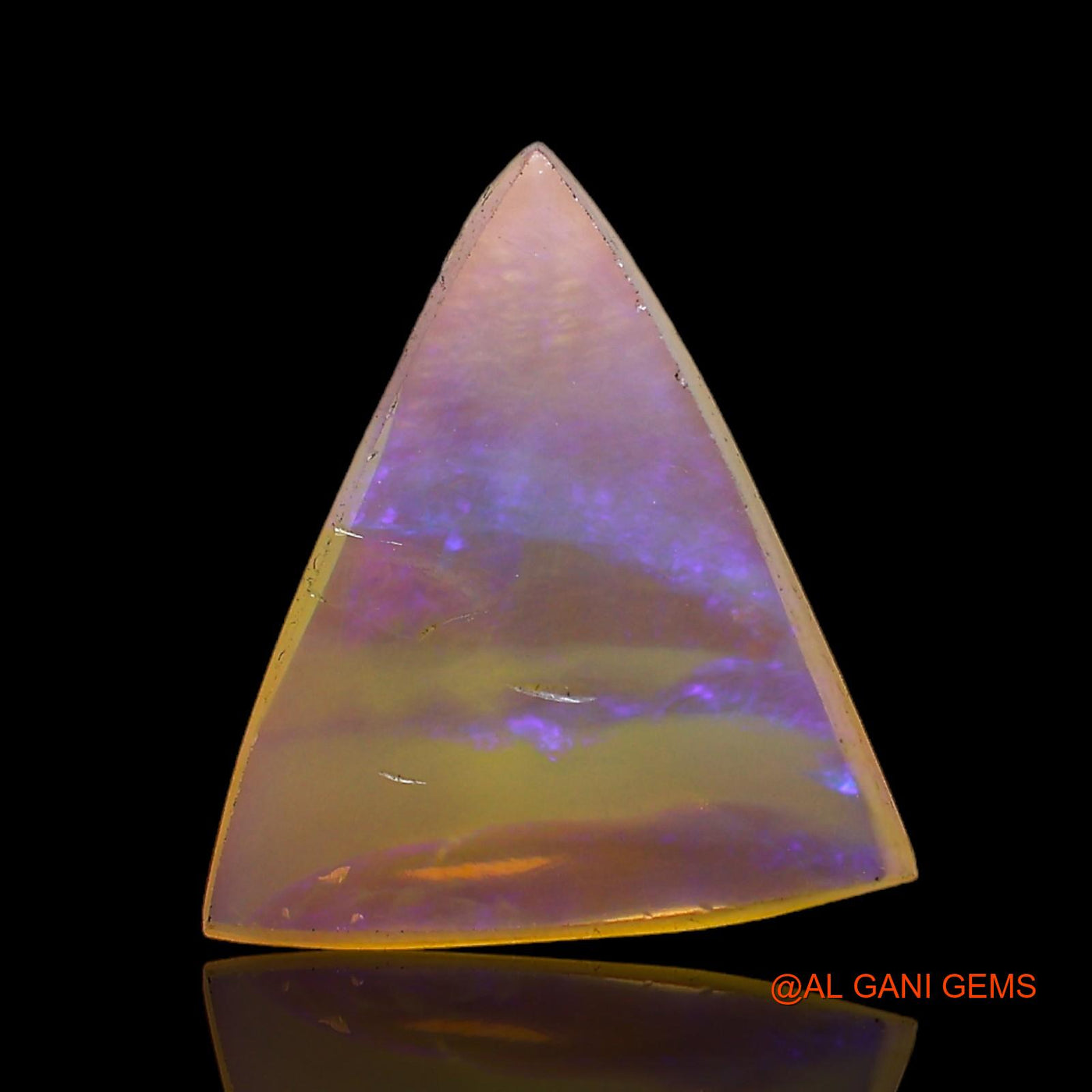 3.00 Cts Natural Australian Fire Opal Loose Gemstone Trillion Cabochon 15x13x3 mm AC-920